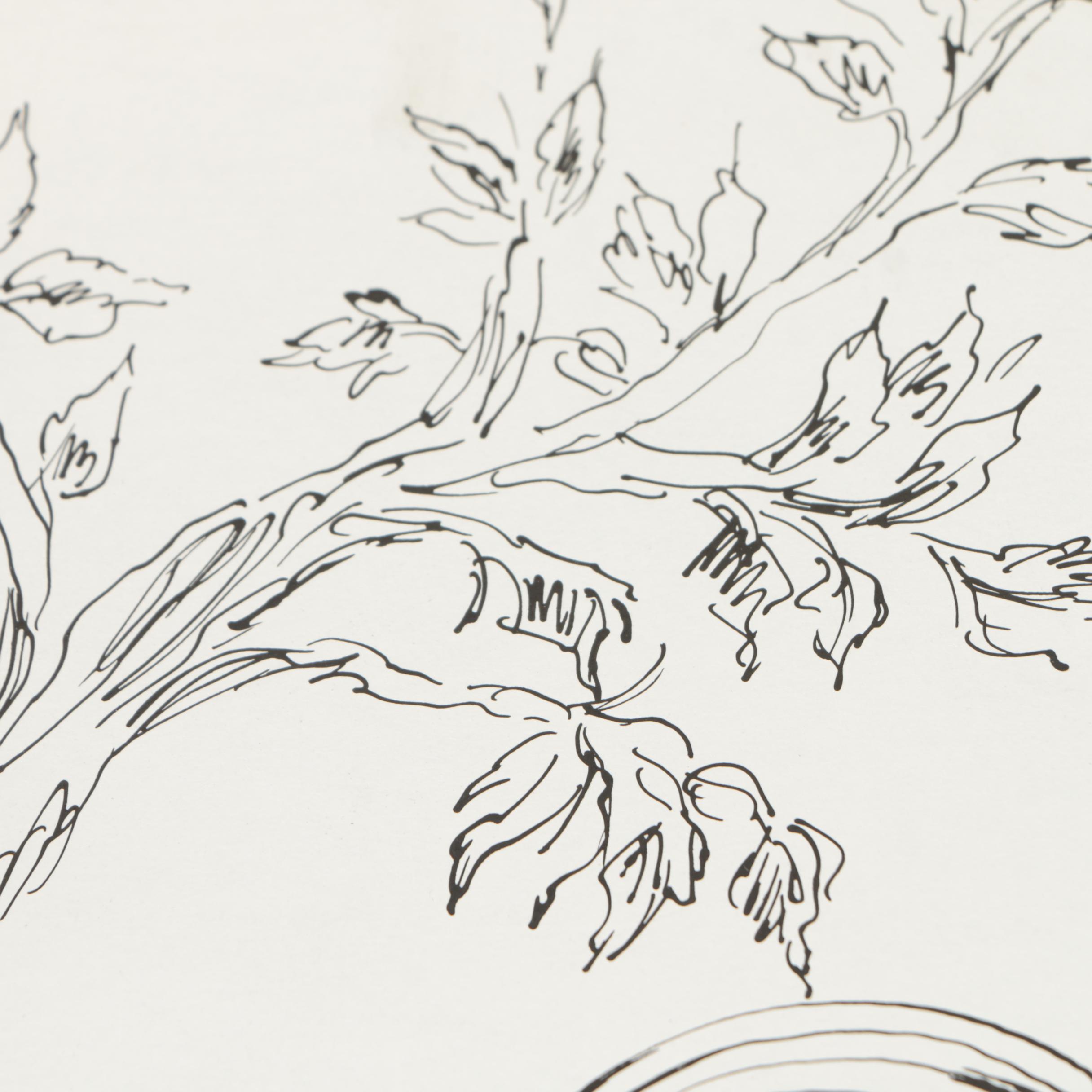 Lithographs on Paper of Don Quixote and a Courtroom Scene