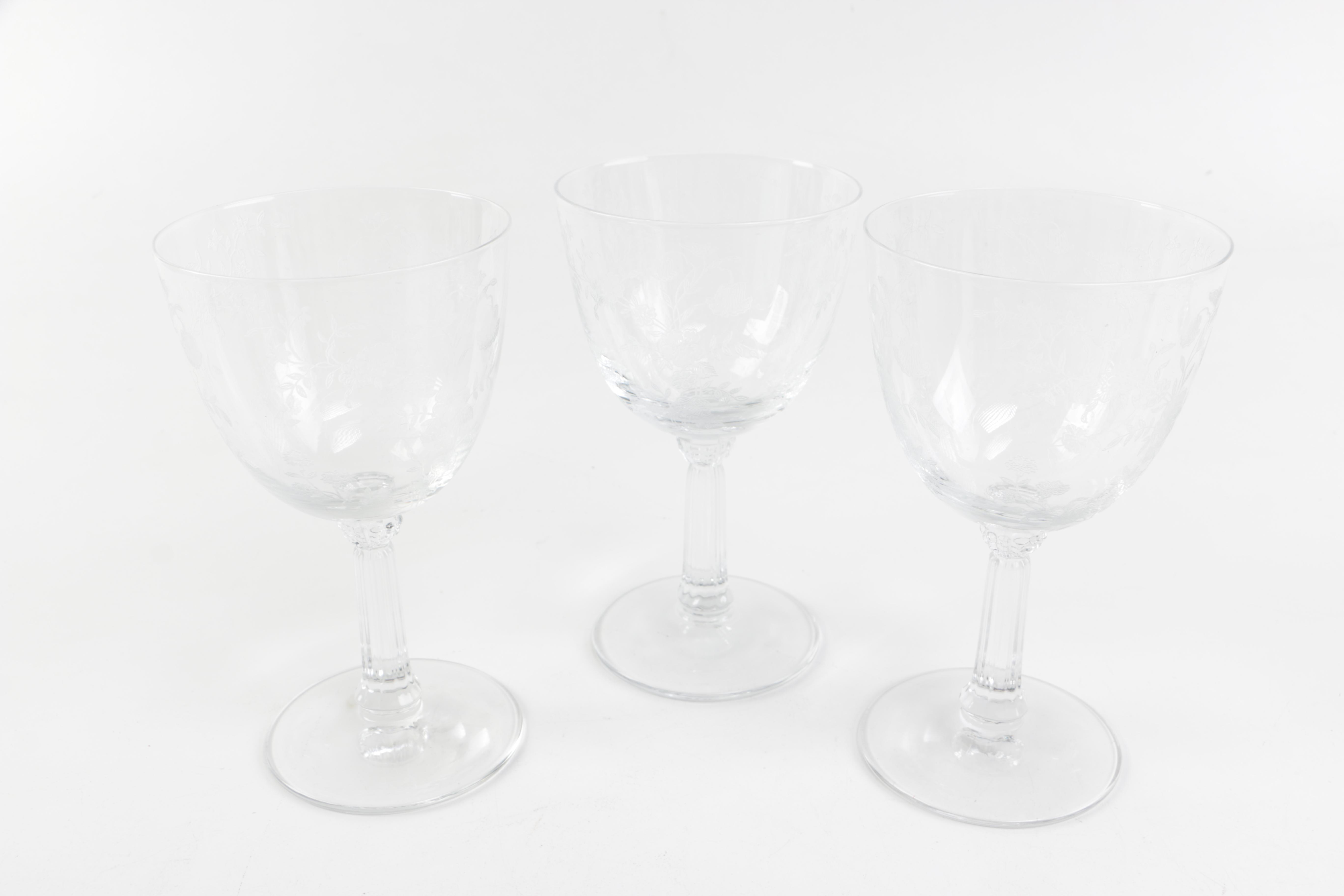 International Silver Plate Cup Holders with Glass Stemware Assortment