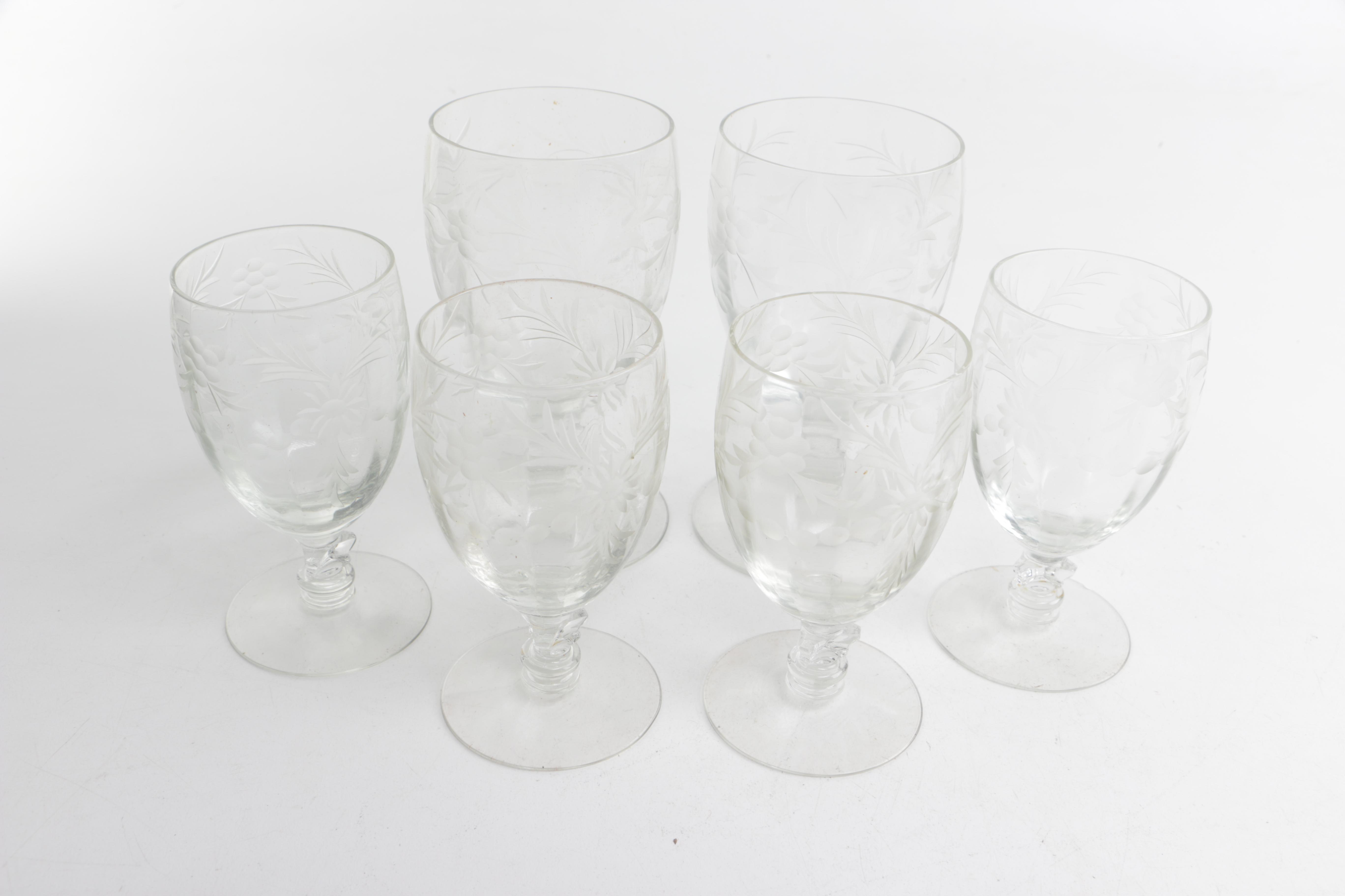International Silver Plate Cup Holders with Glass Stemware Assortment