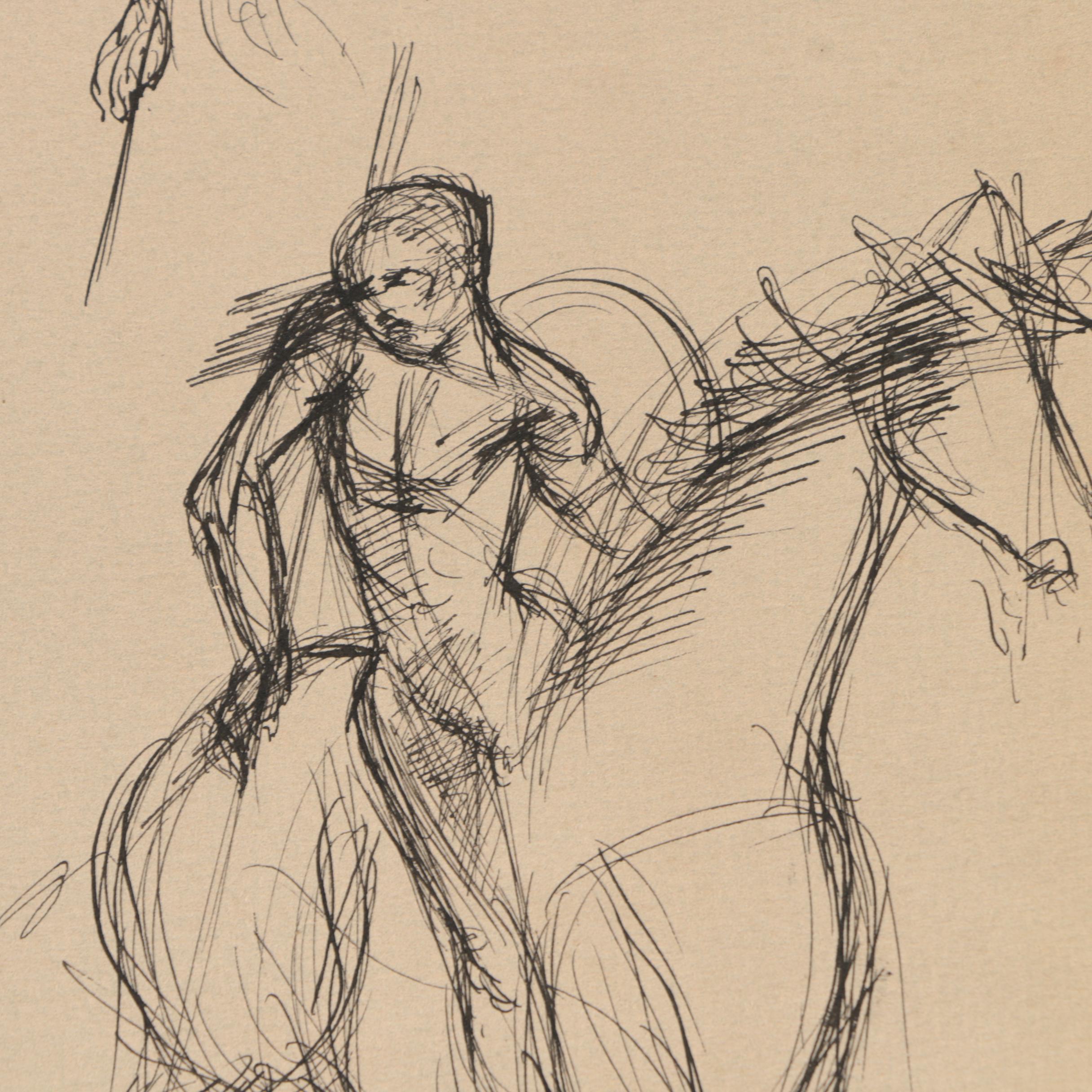 Henry C. Meyer Ink Wash and Ink Drawings of Horses