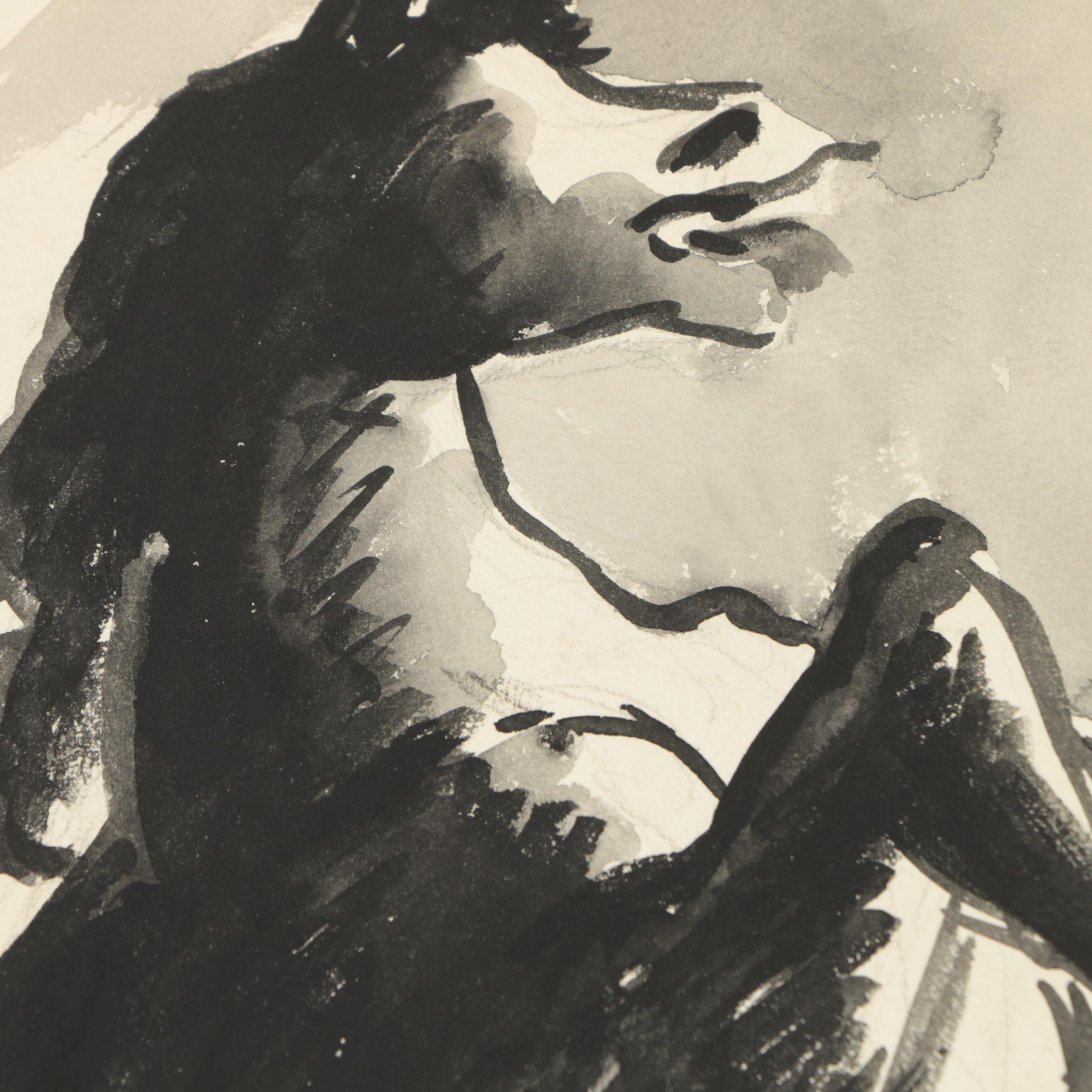 Henry C. Meyer Ink Wash and Ink Drawings of Horses