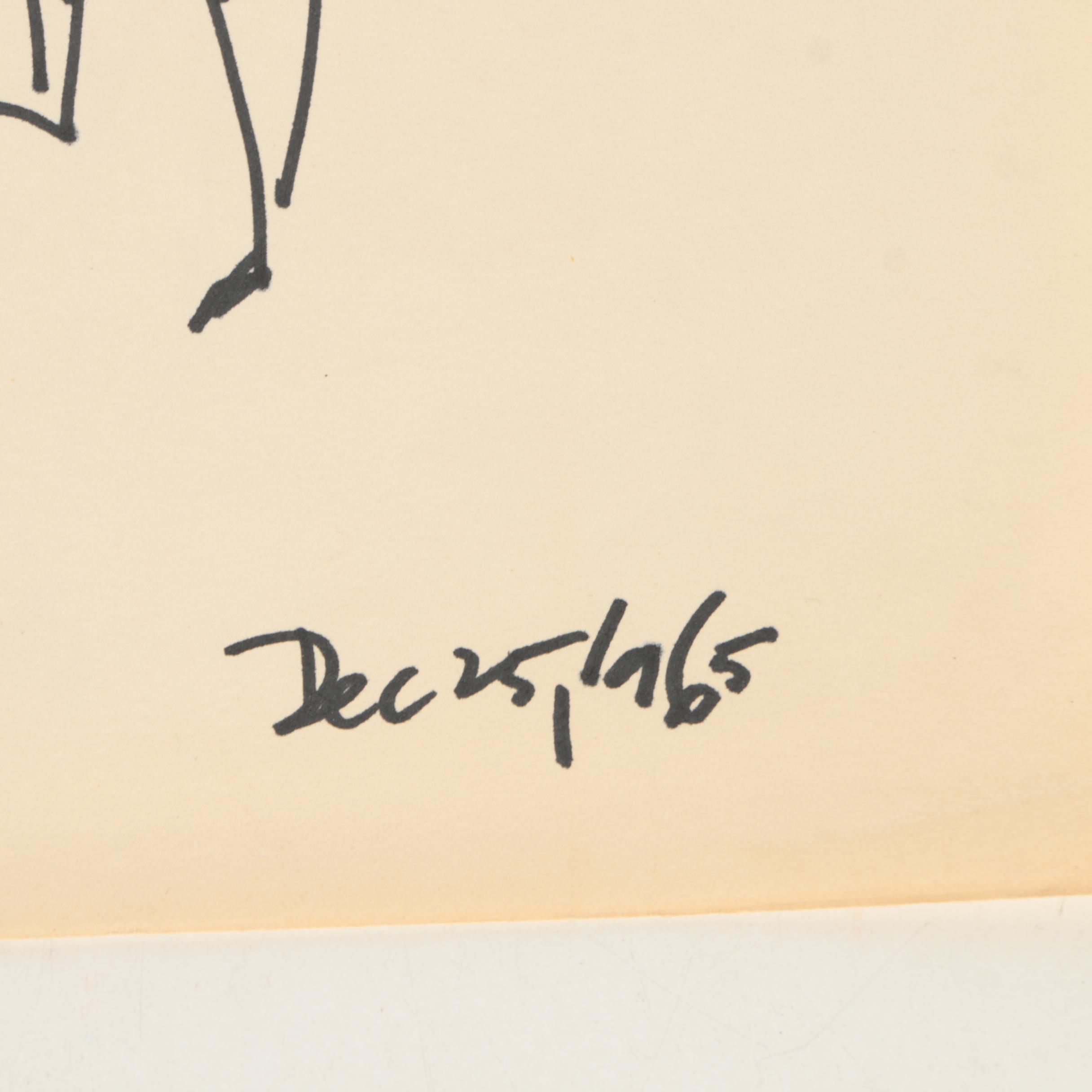 Henry C. Meyer Ink Drawings on Paper of Female Figures