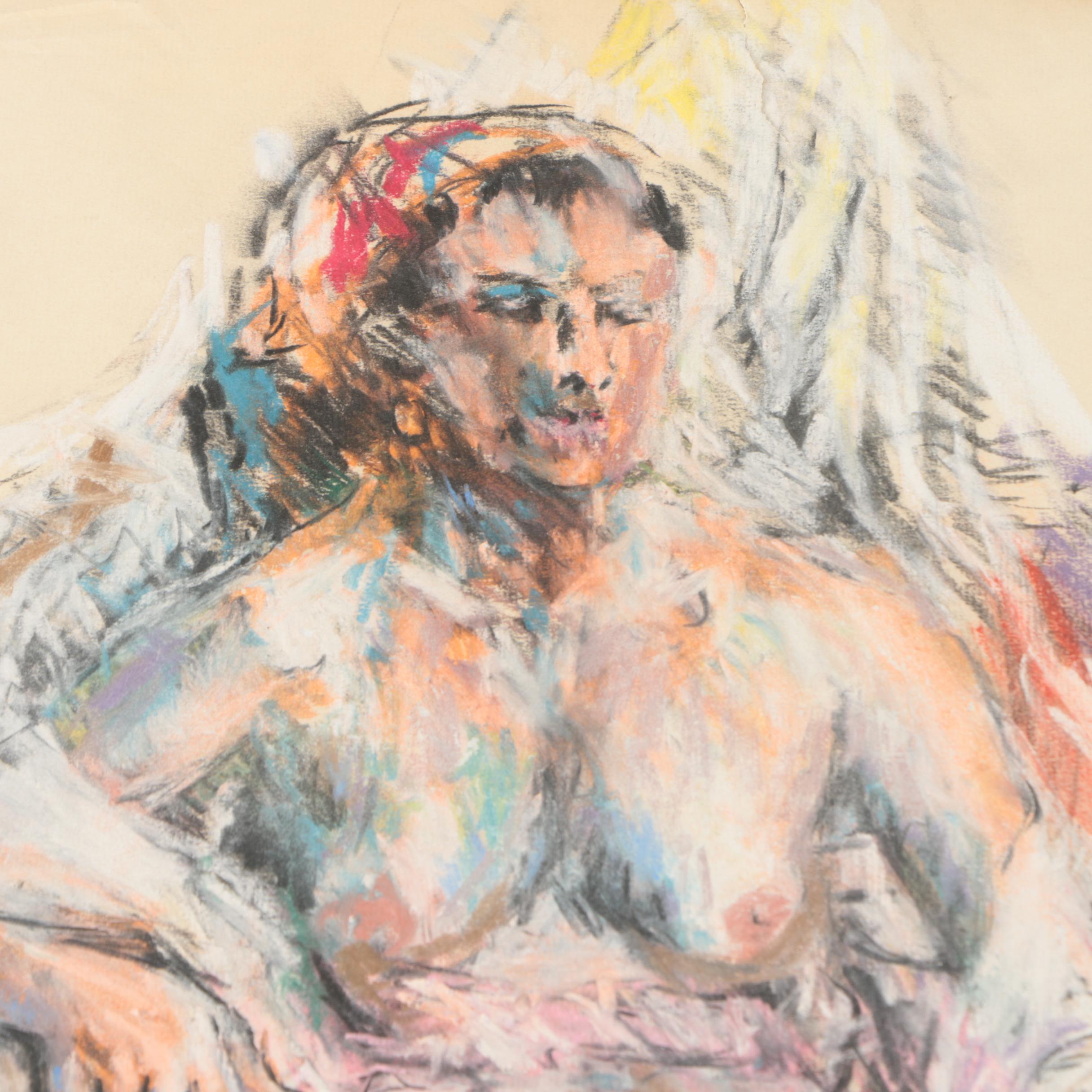 L.F. Schultz Drawings on Paper of Female Figures