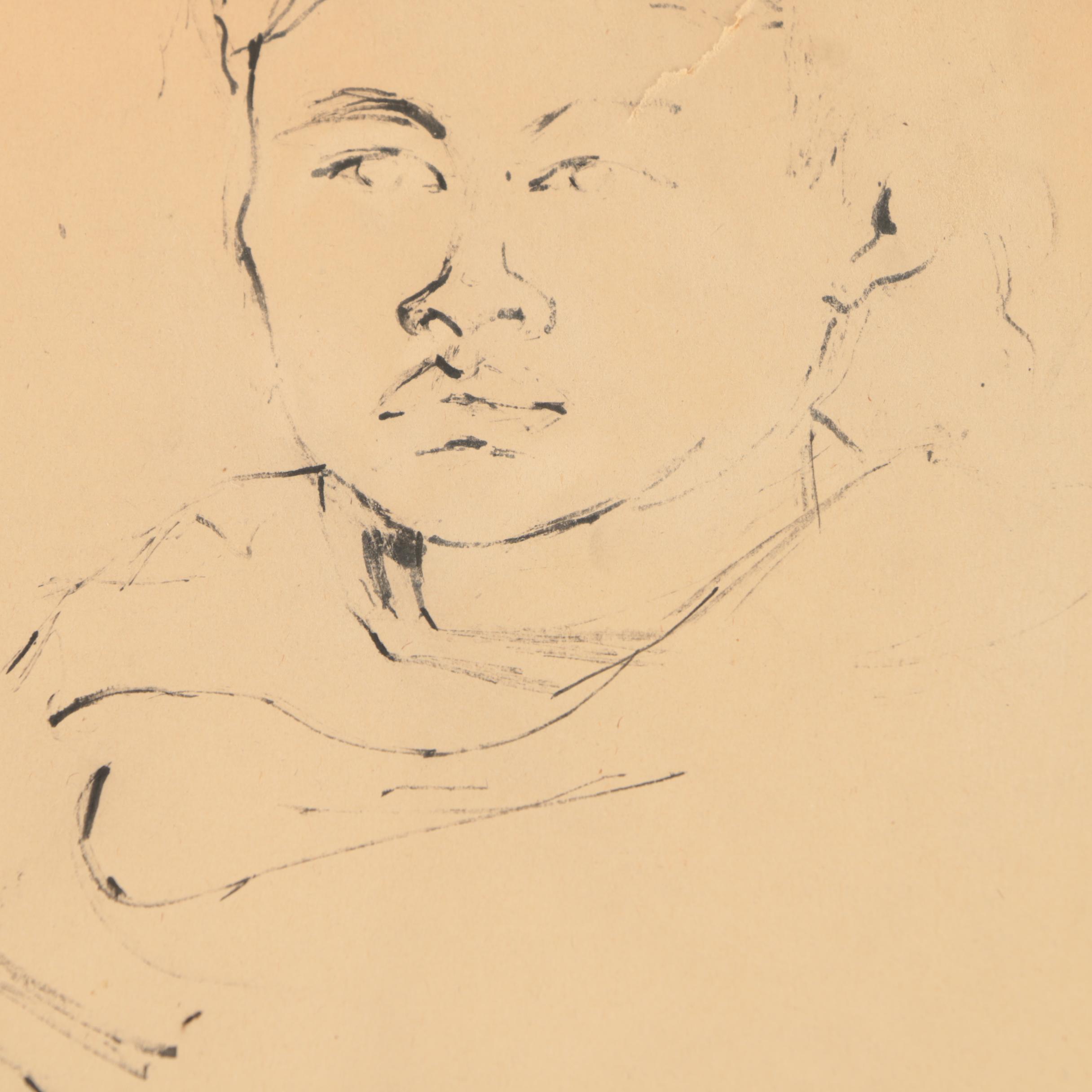 L.F. Schultz Drawings on Paper of Female Figures