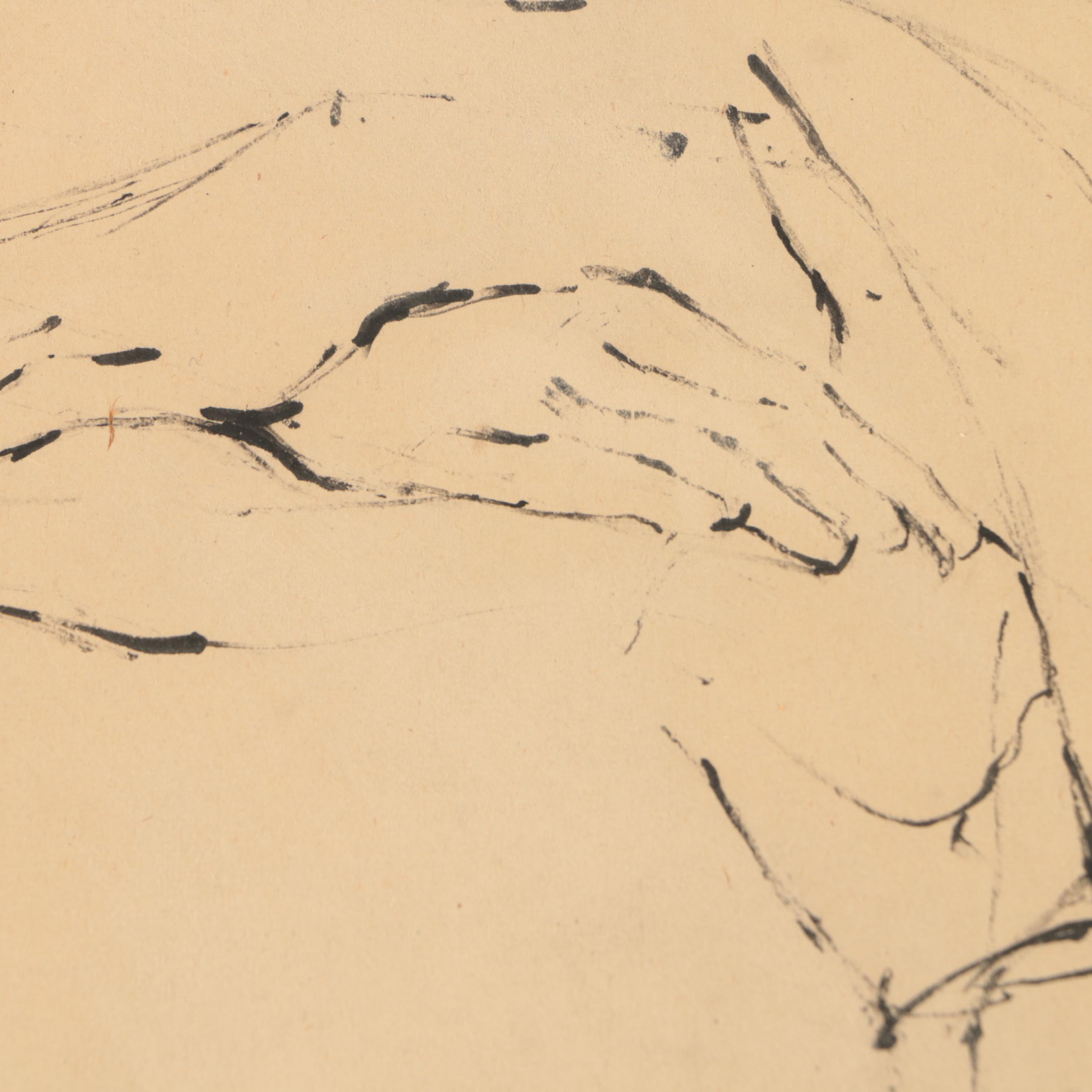 L.F. Schultz Drawings on Paper of Female Figures