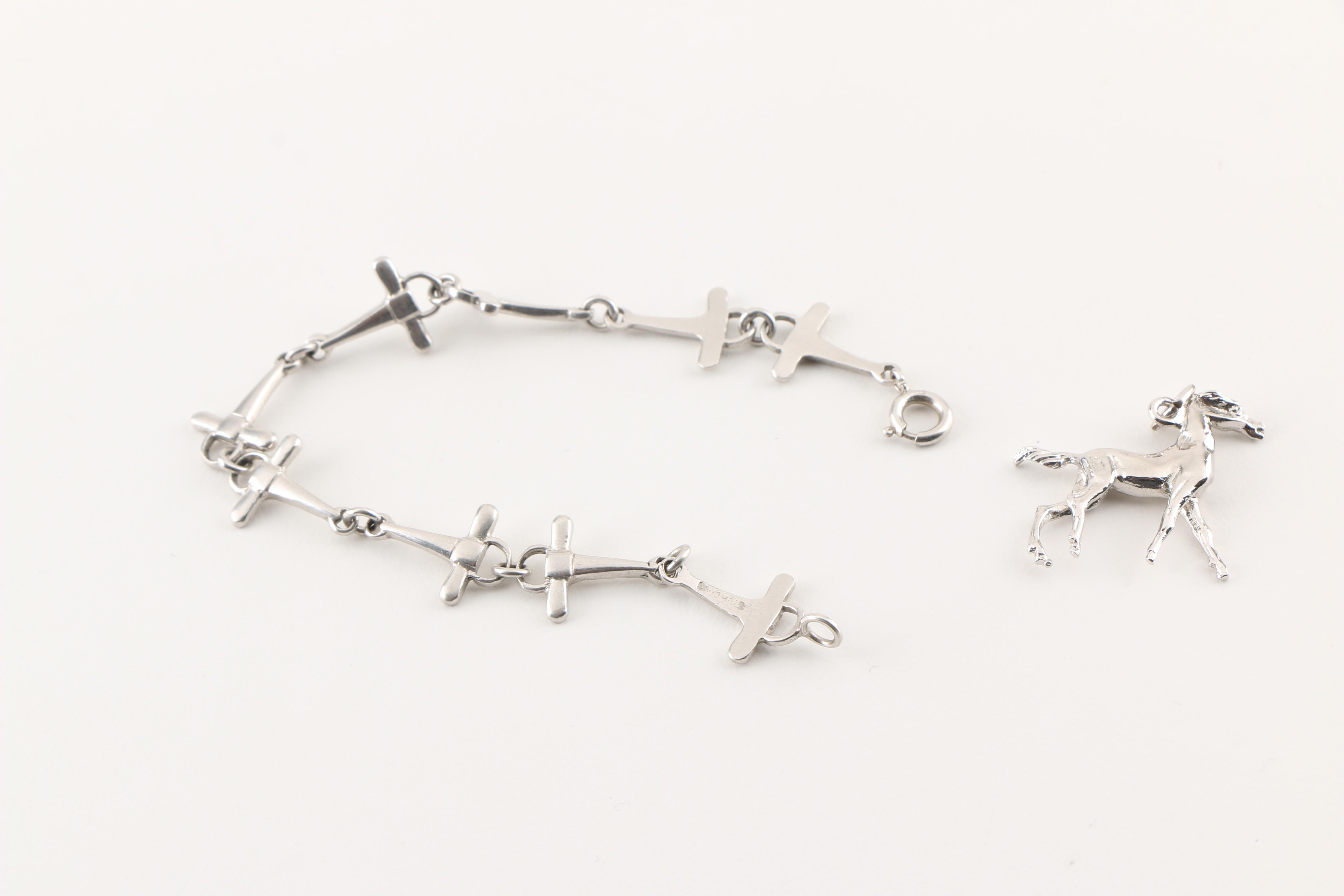 Western Themed Sterling Silver Jewelry Including Turquoise