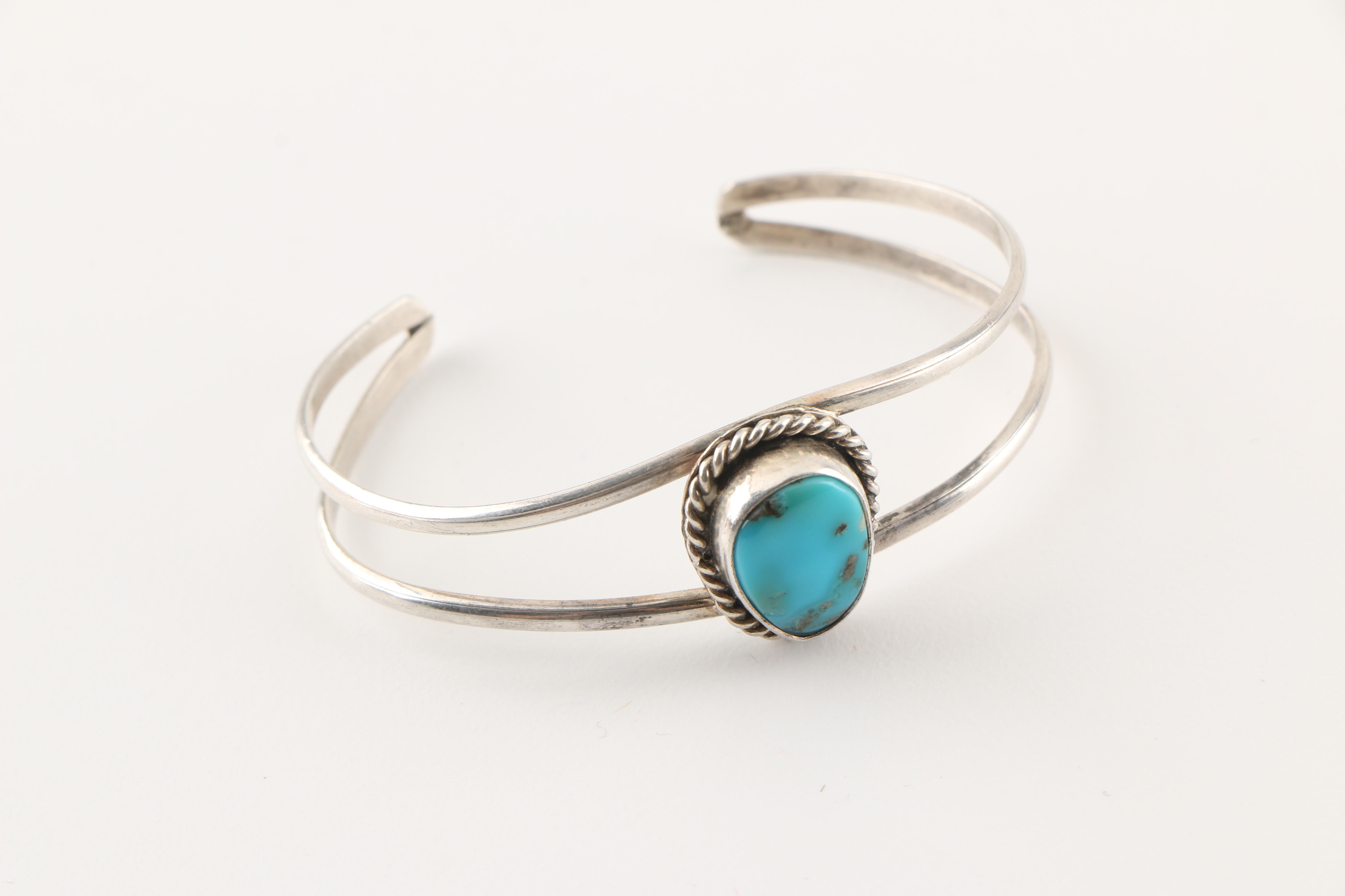 Western Themed Sterling Silver Jewelry Including Turquoise