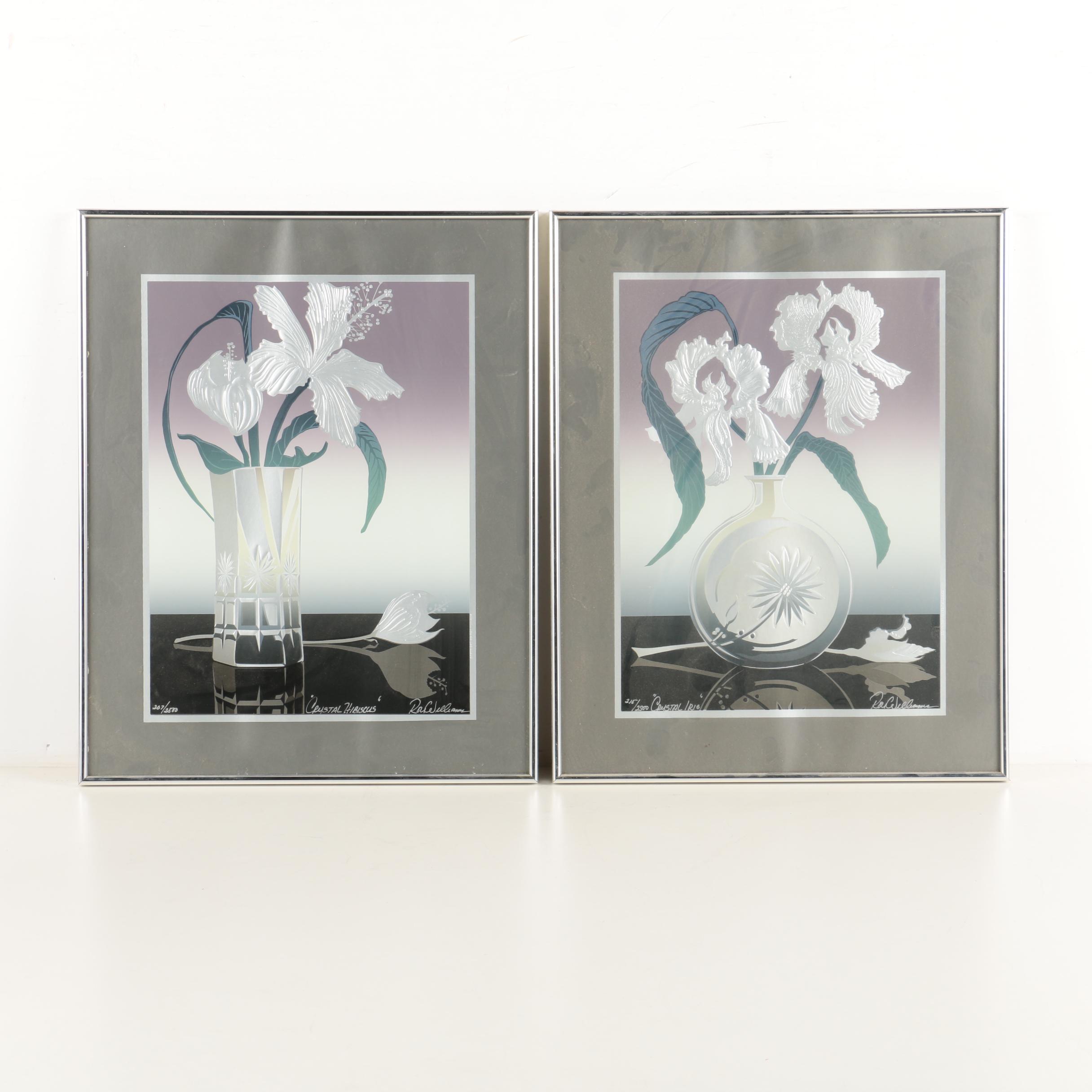 Roy Williams Limited Edition Serigraphs "Crystal Hibiscus" and "Crystal Iris"