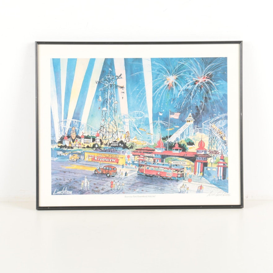 Offset Lithograph After Don Lindstrom "Riverview Park Remembered 1904-1967"