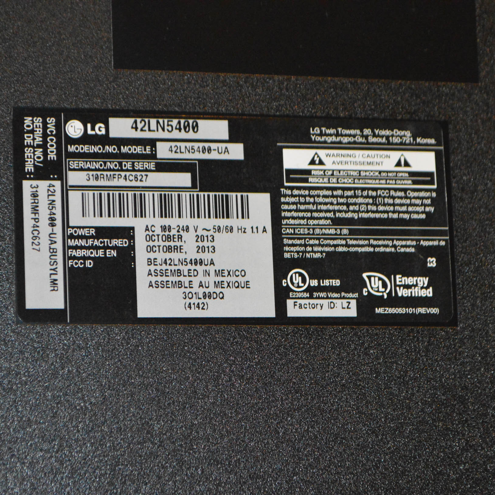 LG Flat Screen Television