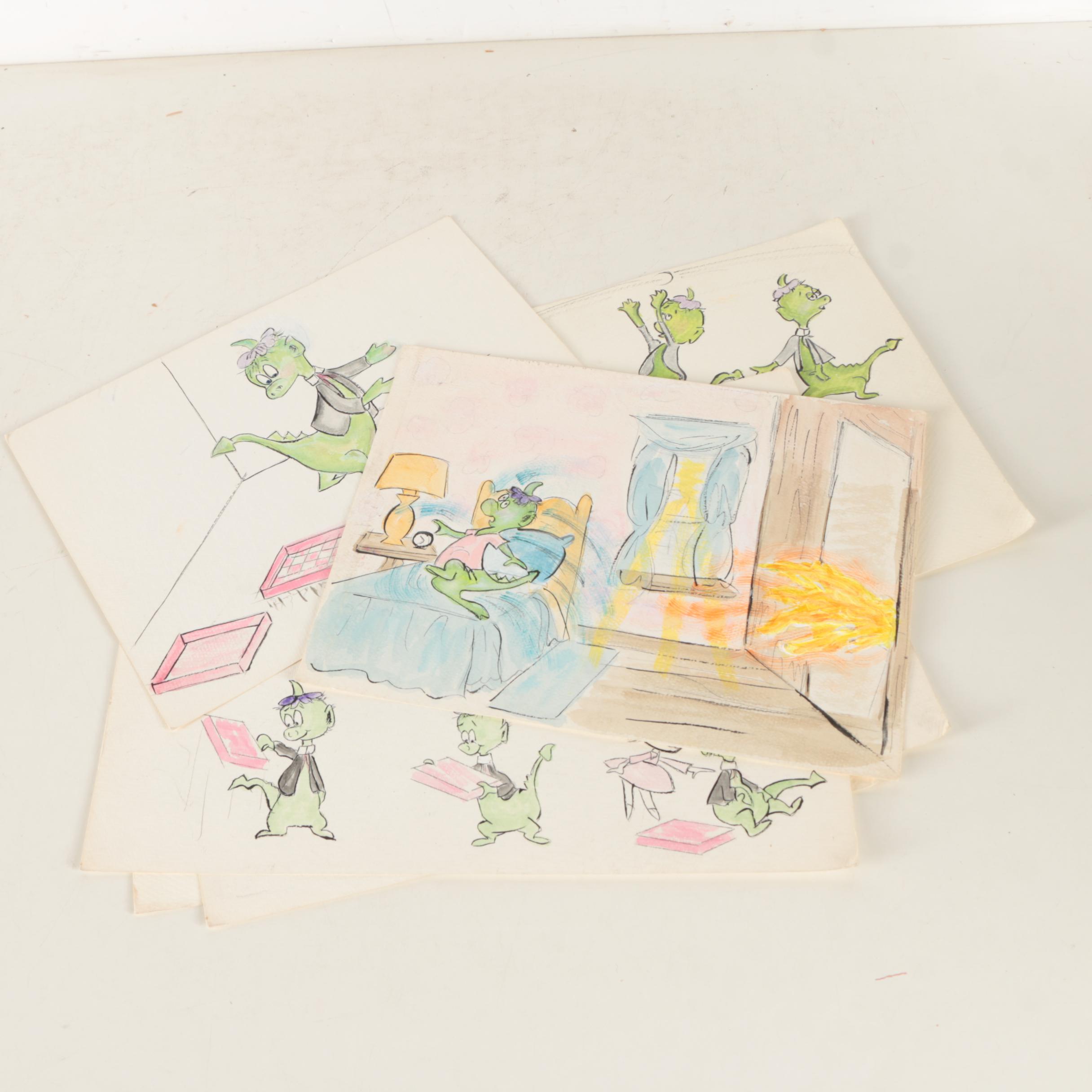 Graphite and Watercolor Artworks, Prints and Other Ephemera