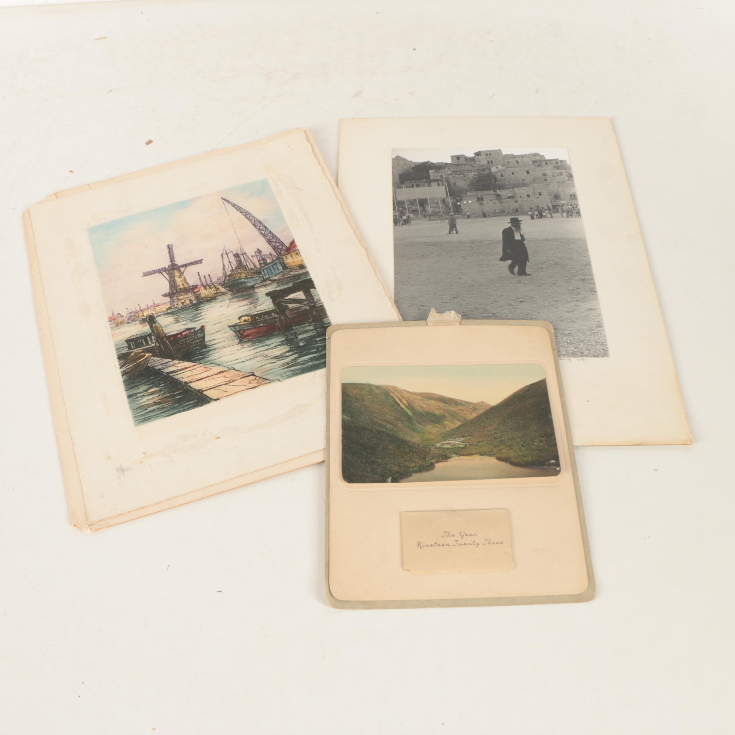 Graphite and Watercolor Artworks, Prints and Other Ephemera