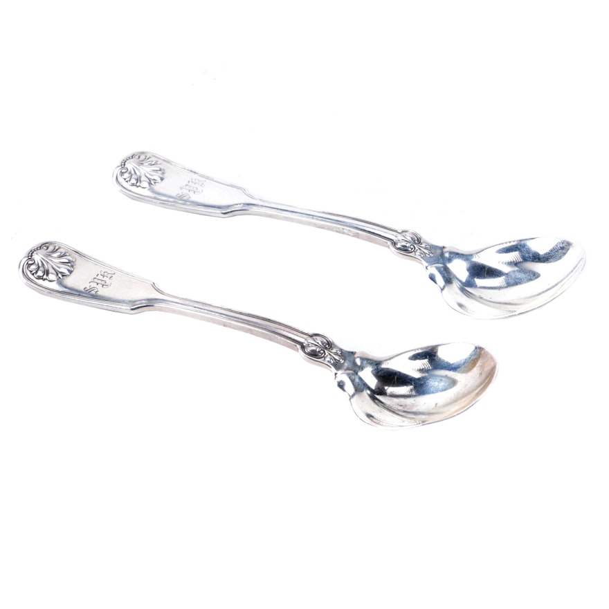 Tiffany & Co. "Shell & Thread" Sterling Silver Sugar Spoons