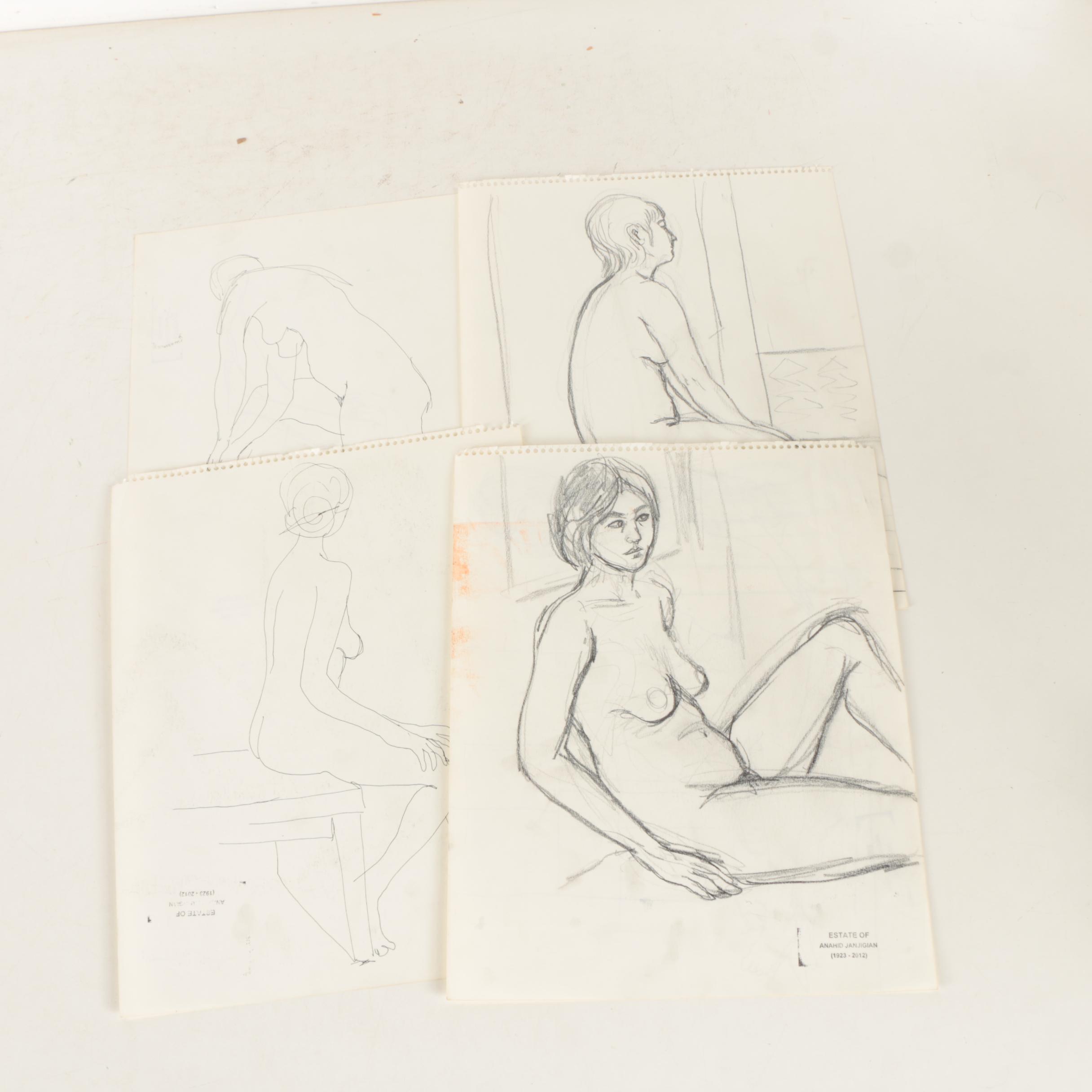 Signed Irene Aunio Watercolor and Assorted Artwork