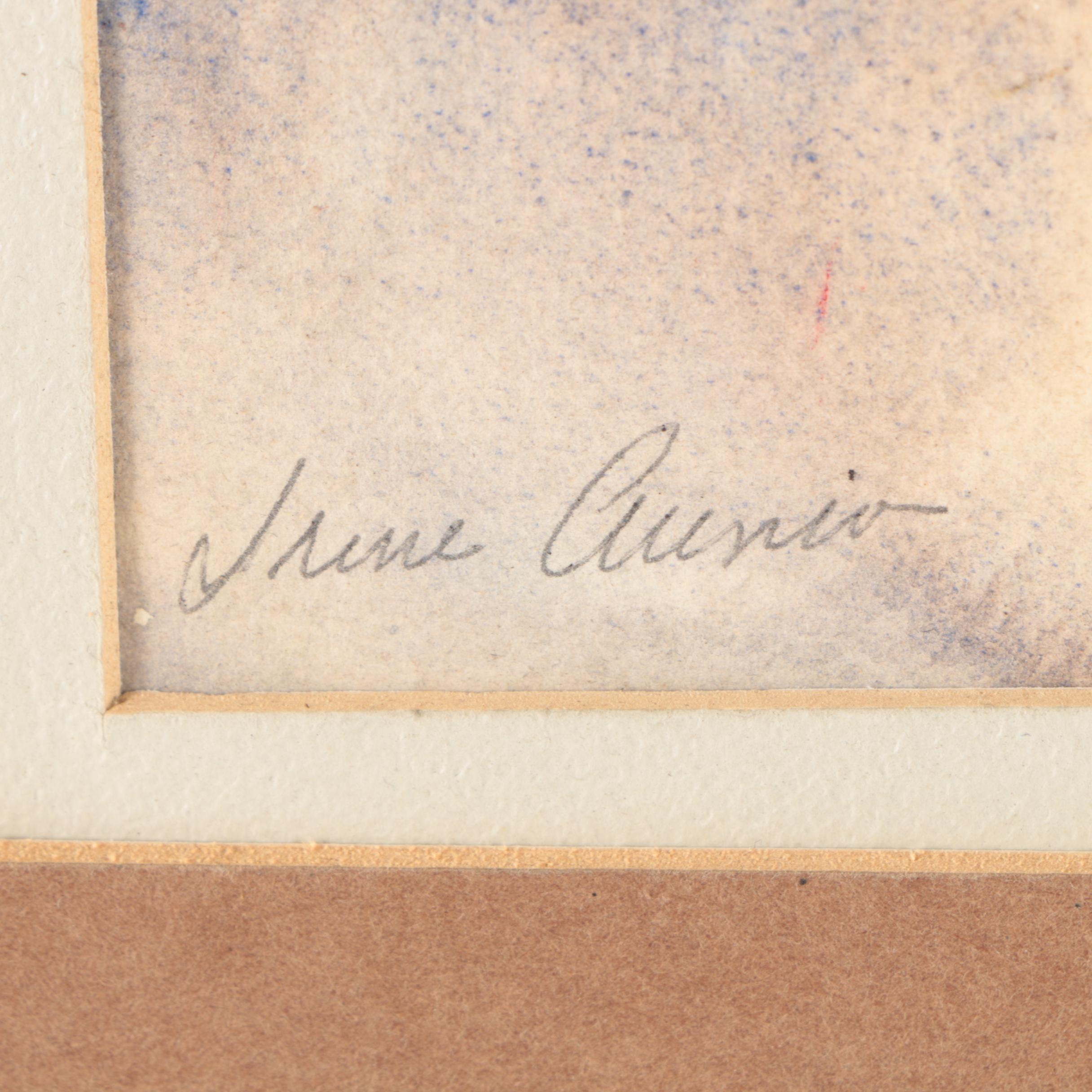 Signed Irene Aunio Watercolor and Assorted Artwork