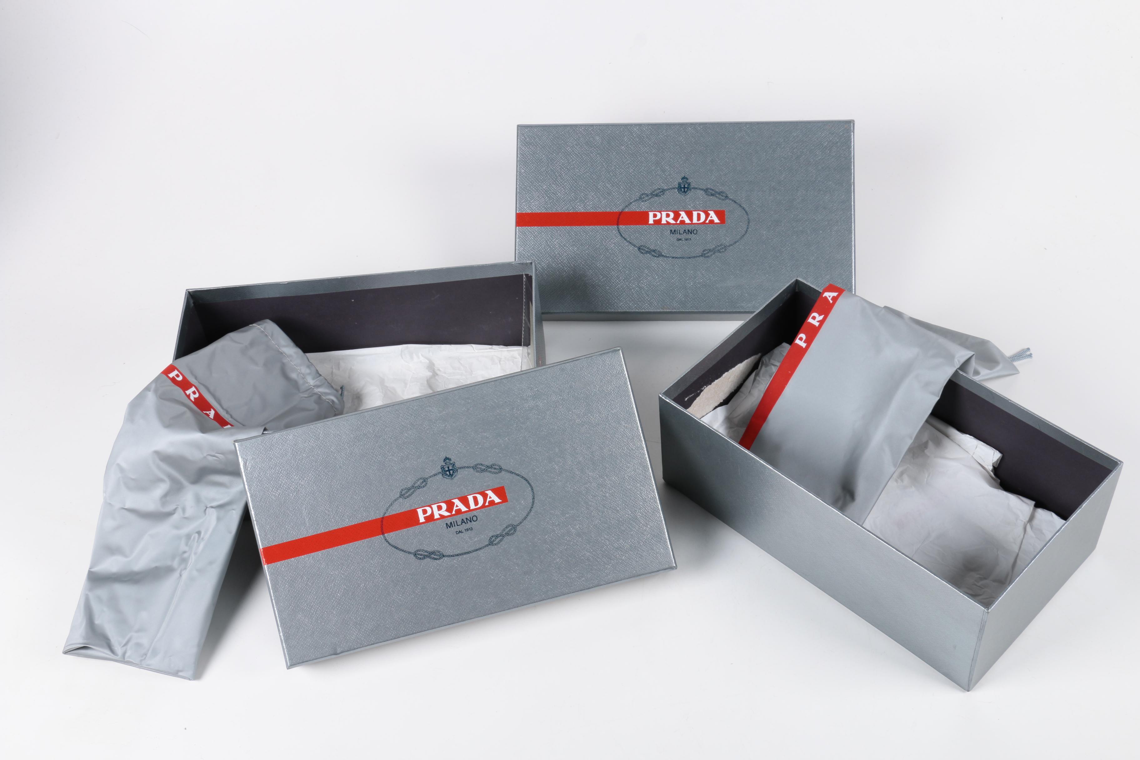 Bottega Veneta and Prada Boxes with Dust Cover Bags