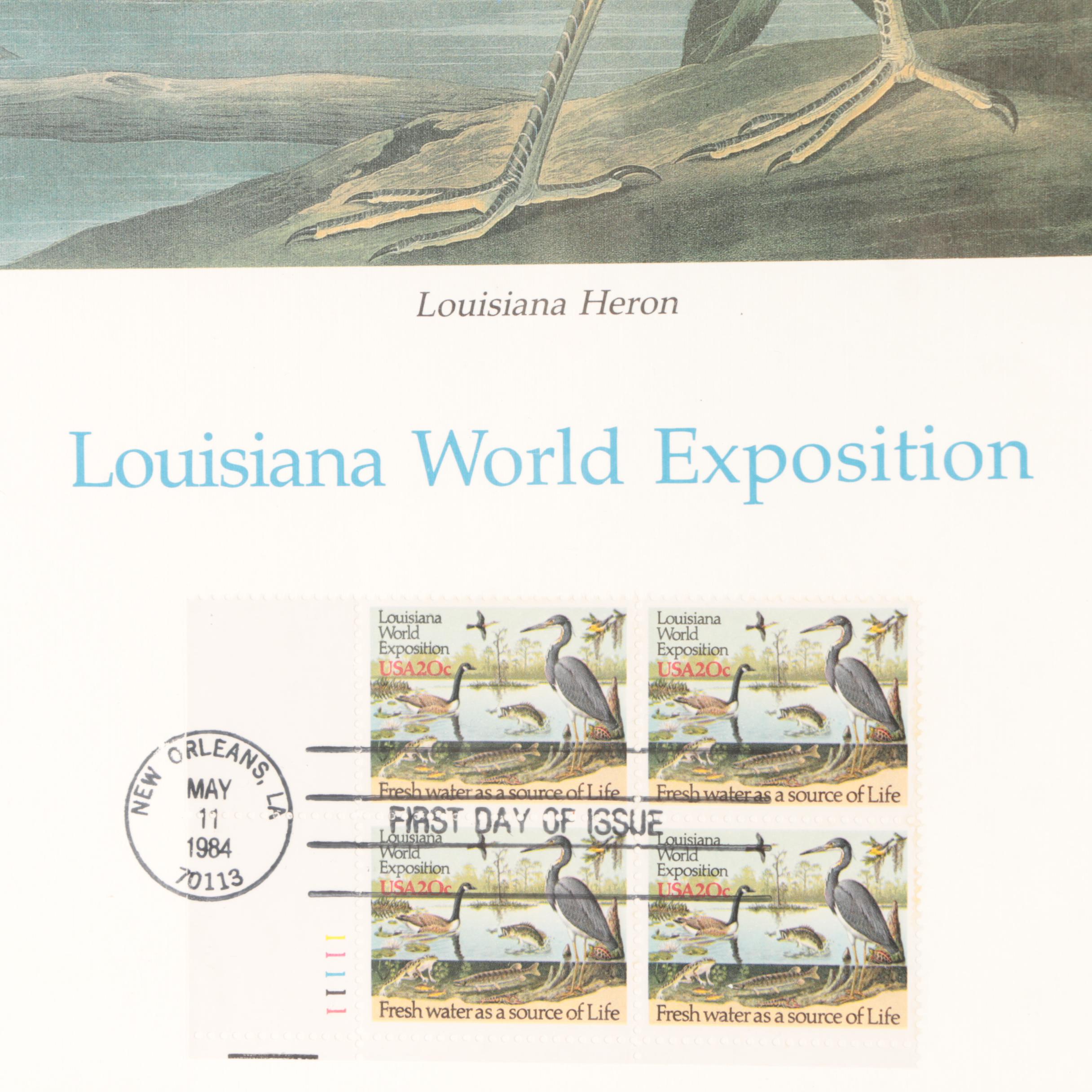 Louisiana World Exposition First Day of Issue Card and Liberty Three Cent Stamps