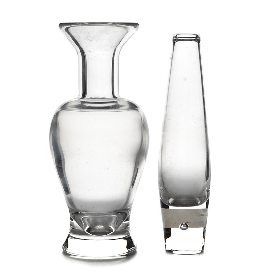 Pair of Steuben Crystal Vases