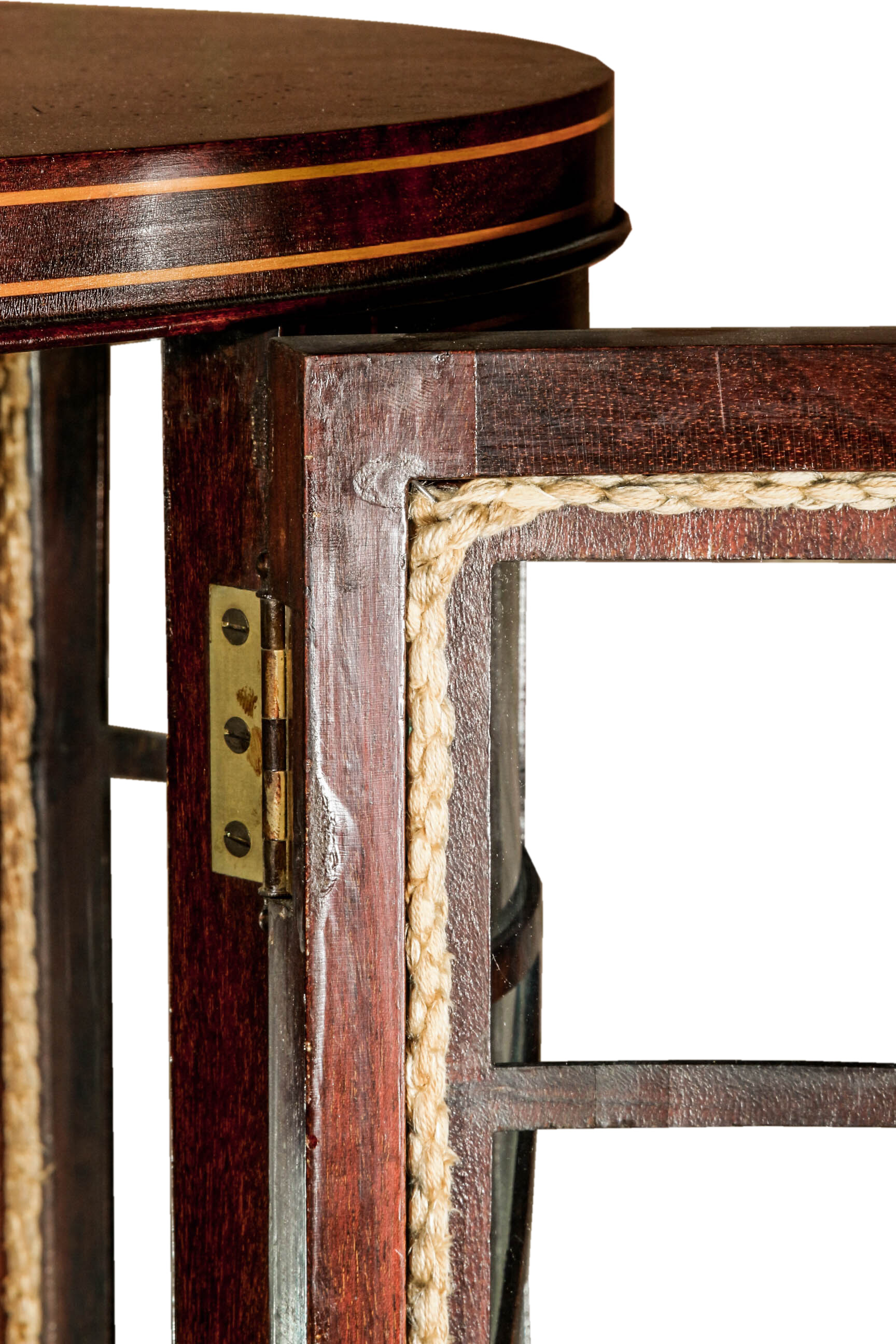 Vintage Hepplewhite Style Inlaid Mahogany Curio Cabinet