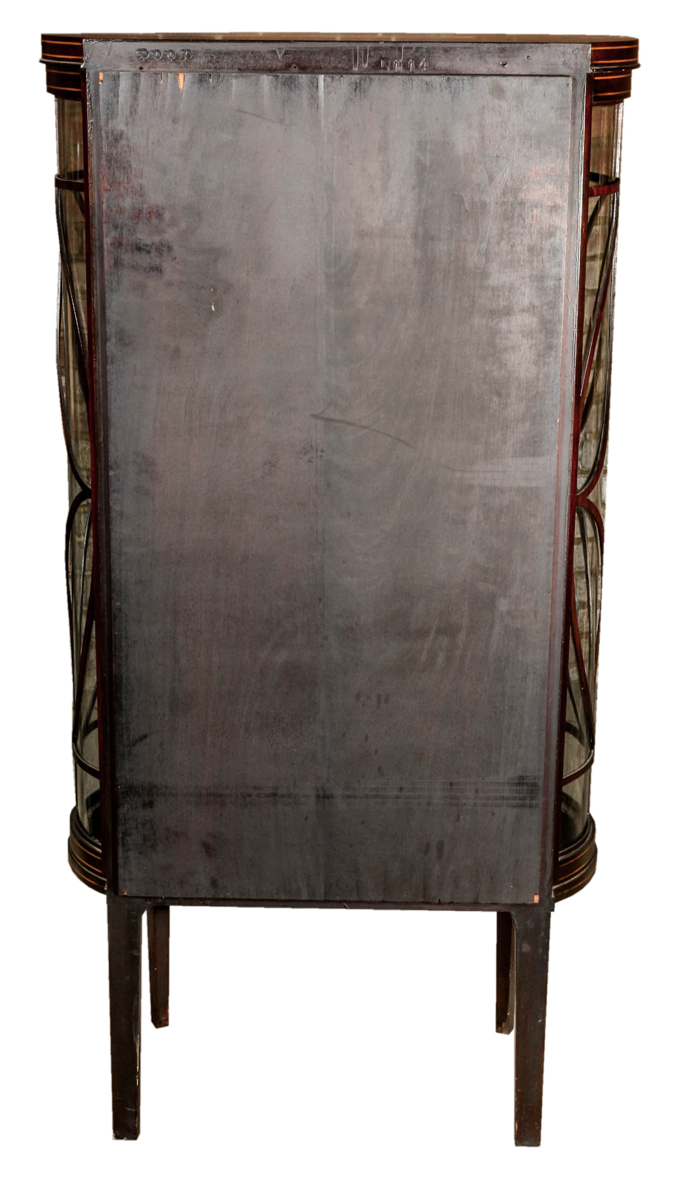 Vintage Hepplewhite Style Inlaid Mahogany Curio Cabinet