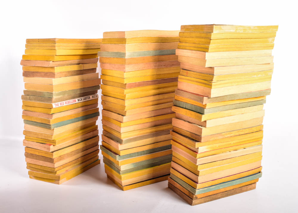 Large Collection of Nick Carter Paperback Novels