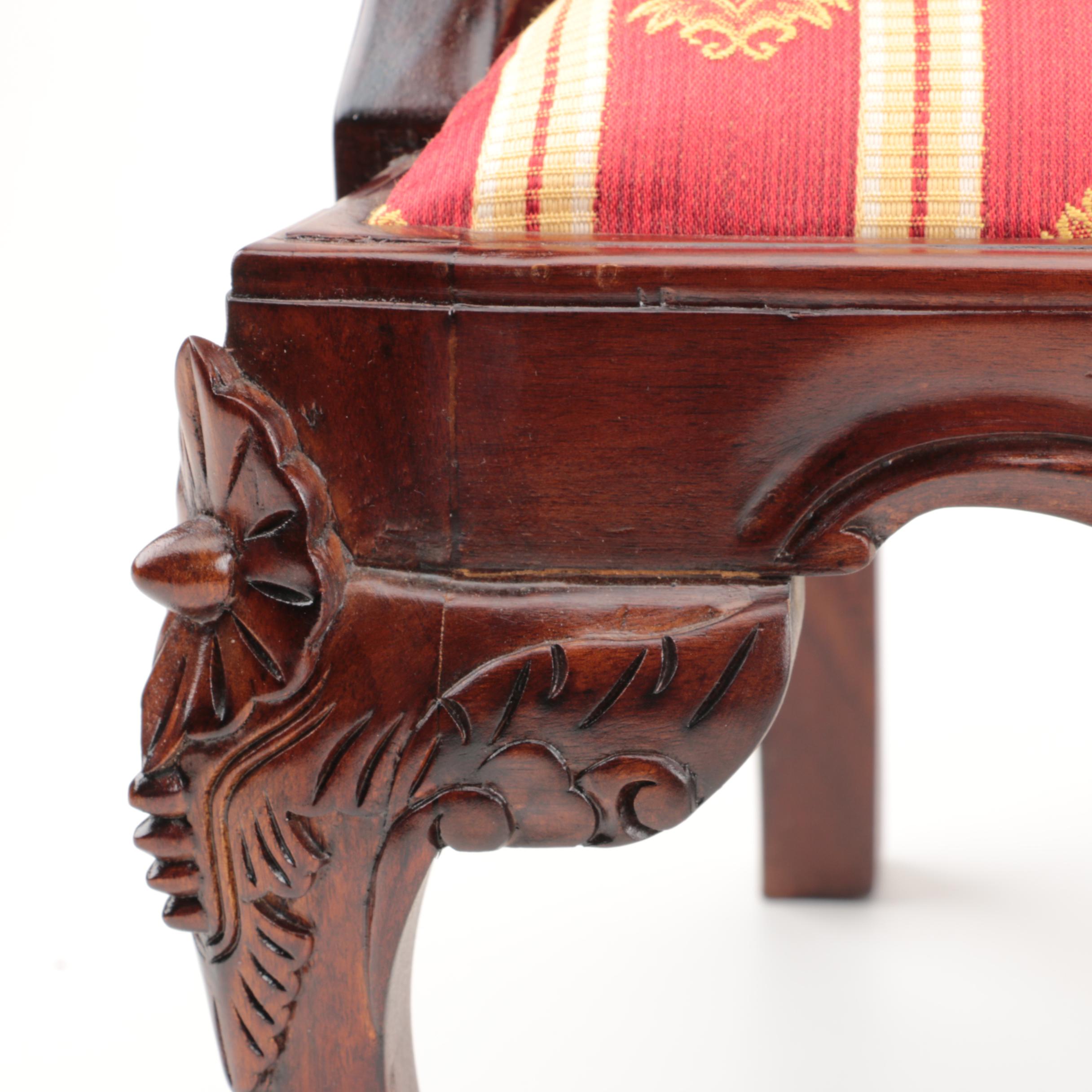 Pair of Chippendale Style Doll Size Arm Chairs