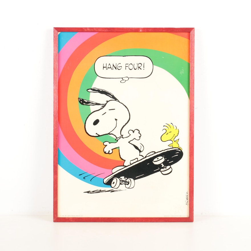 Offset Lithograph of Snoopy After Charles Schulz "Hang Four!"