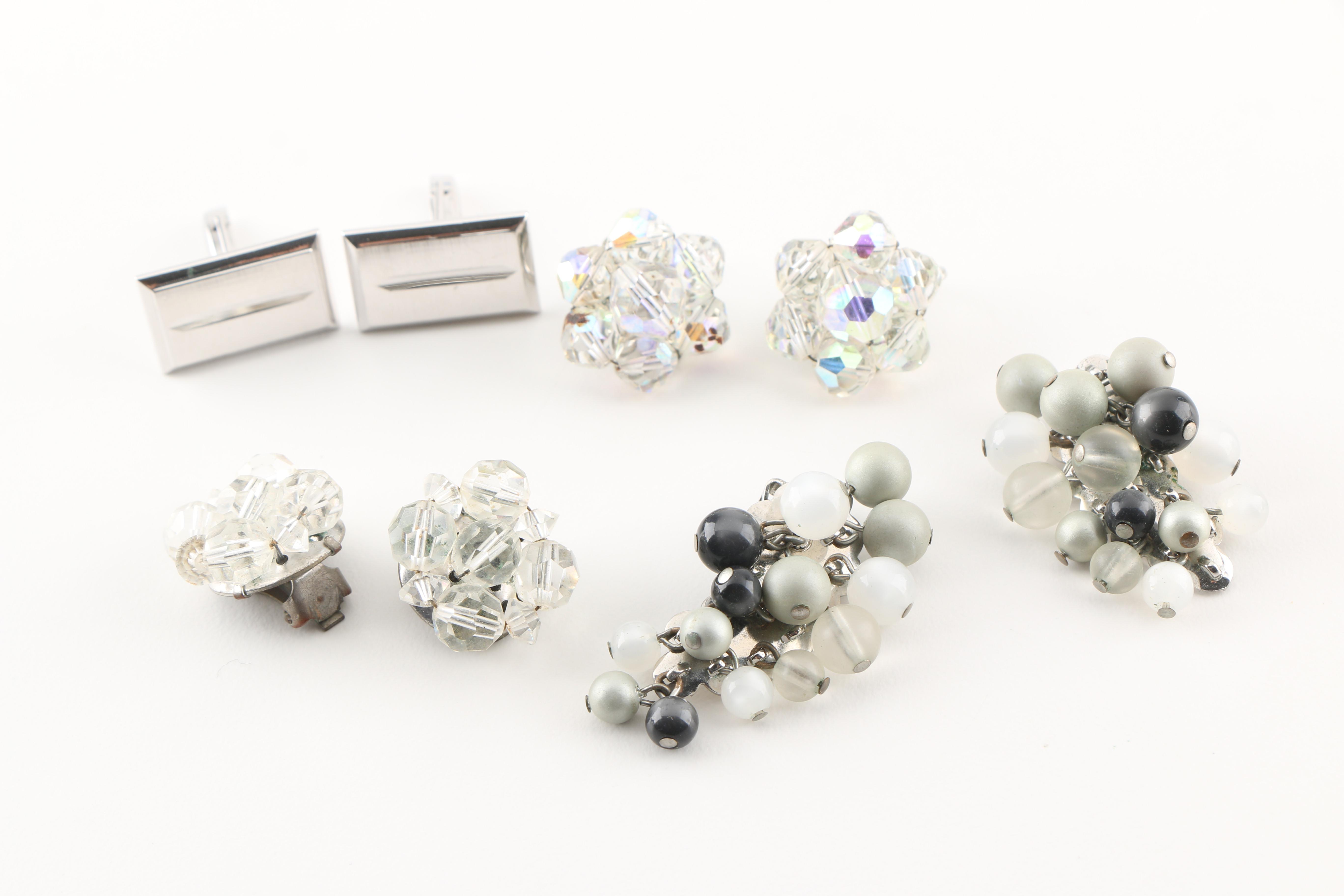 Assortment of Costume Jewelry Featuring Glass Beads and Micro Mosaic