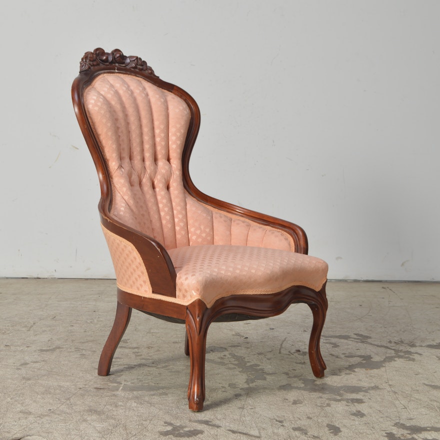 Antique American Rococo Revival Mahogany Parlour Chair