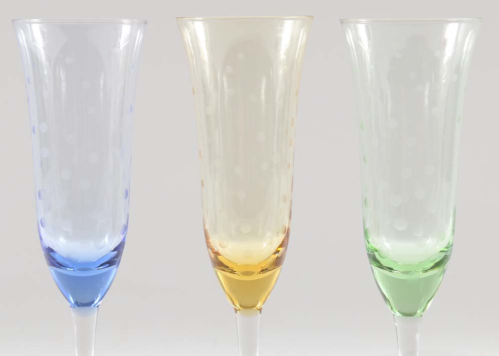Colorful Champagne Flutes