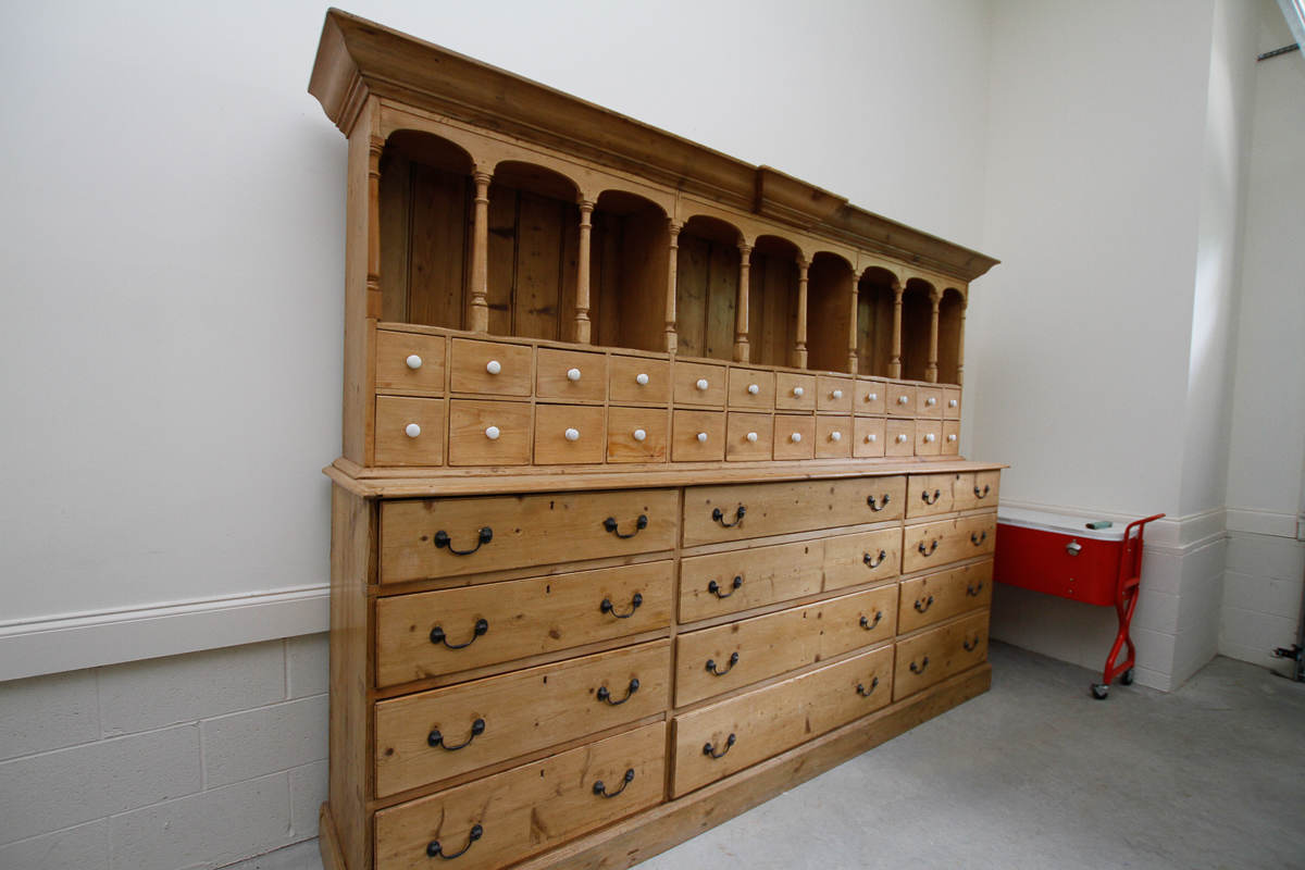 Antique English Pine Merchant's Cabinet