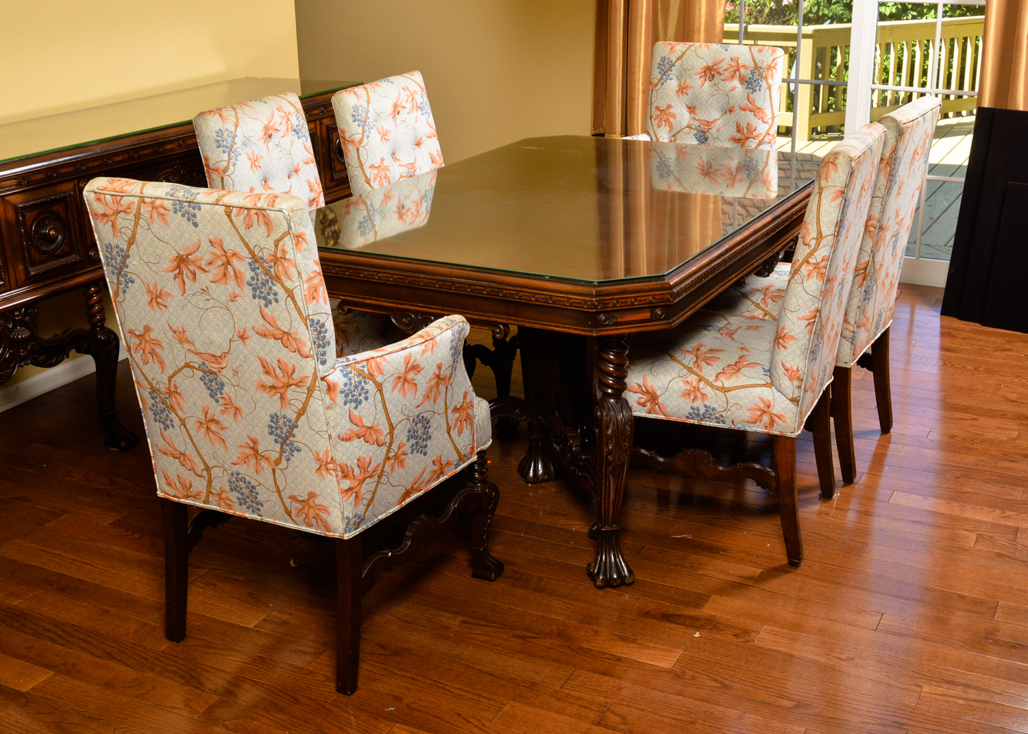 Louis XV Style Dining Table and Chairs