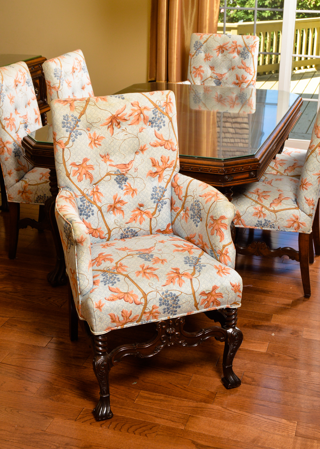 Louis XV Style Dining Table and Chairs