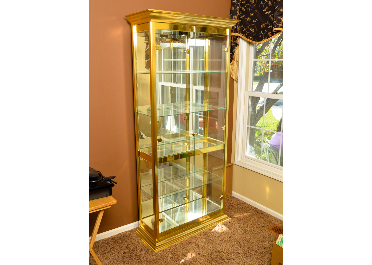 Glass and Gold Display Cabinet