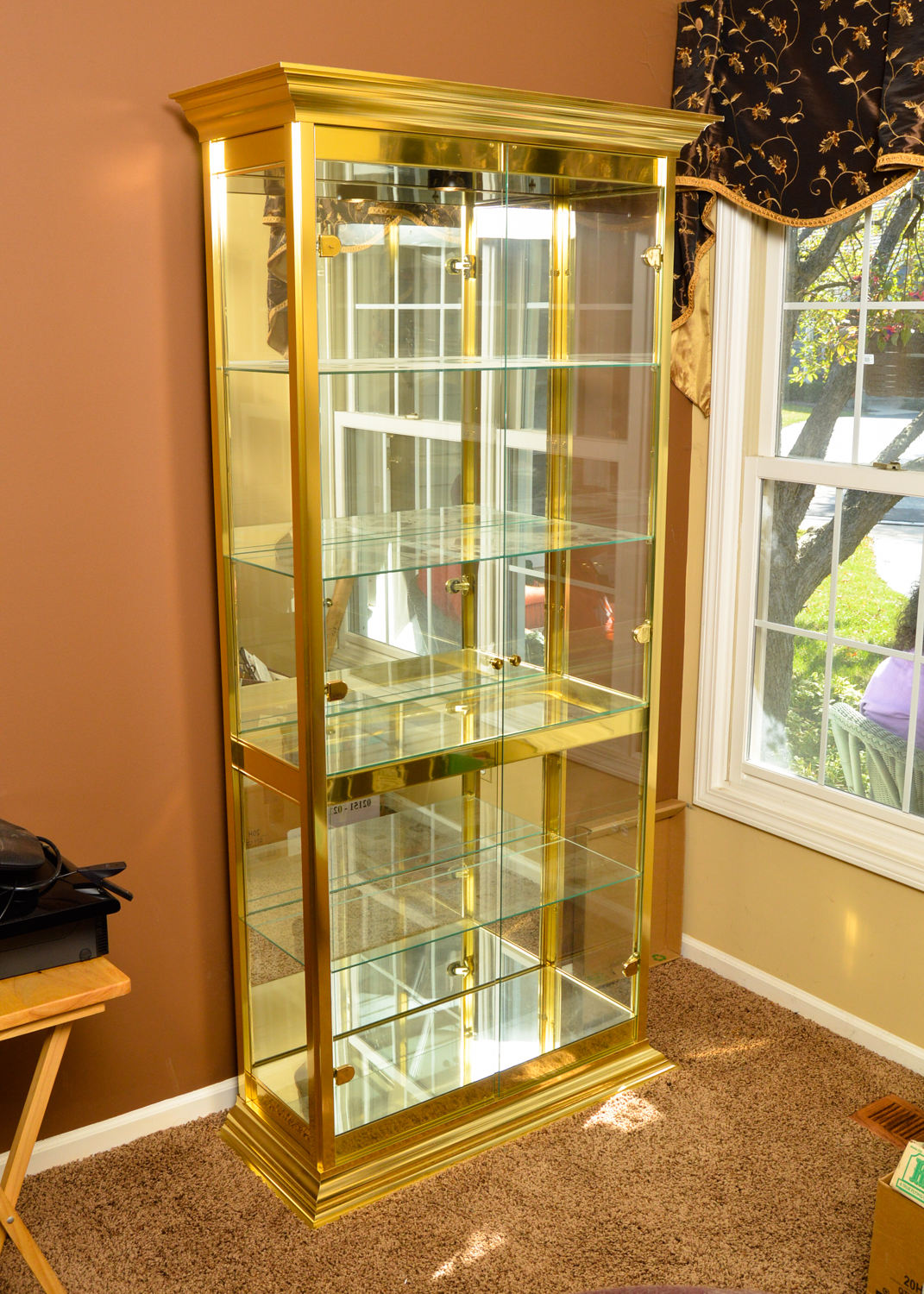Glass and Gold Display Cabinet