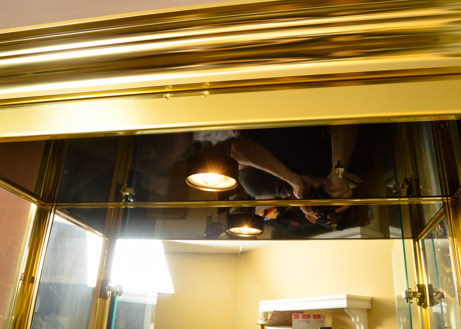 Glass and Gold Display Cabinet