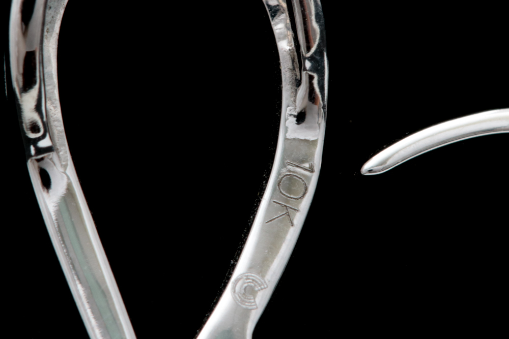 10K White Gold and Diamond Heart Pendant with Chain