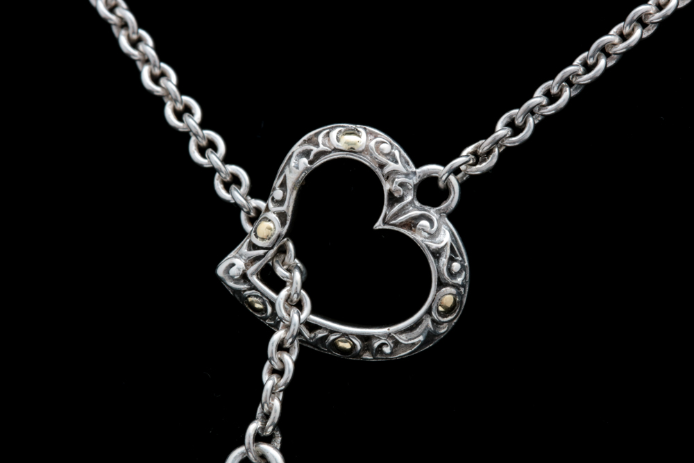 Sterling Silver, 18K Yellow Gold and Mabe Pearl Necklace