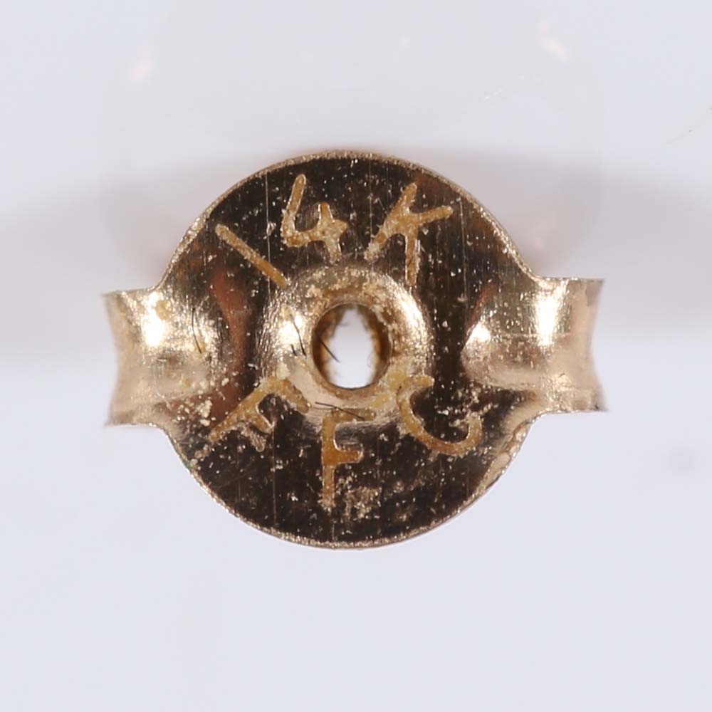 14K Yellow Gold Earrings with Tri-Color Gold Jackets