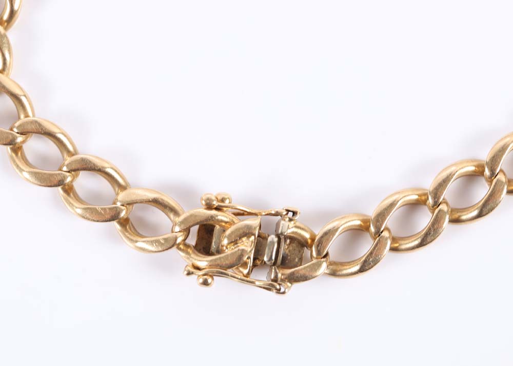 14K Yellow Gold Double Row 1.00 CTW Diamond Link Braclet
