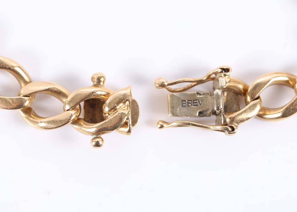 14K Yellow Gold Double Row 1.00 CTW Diamond Link Braclet