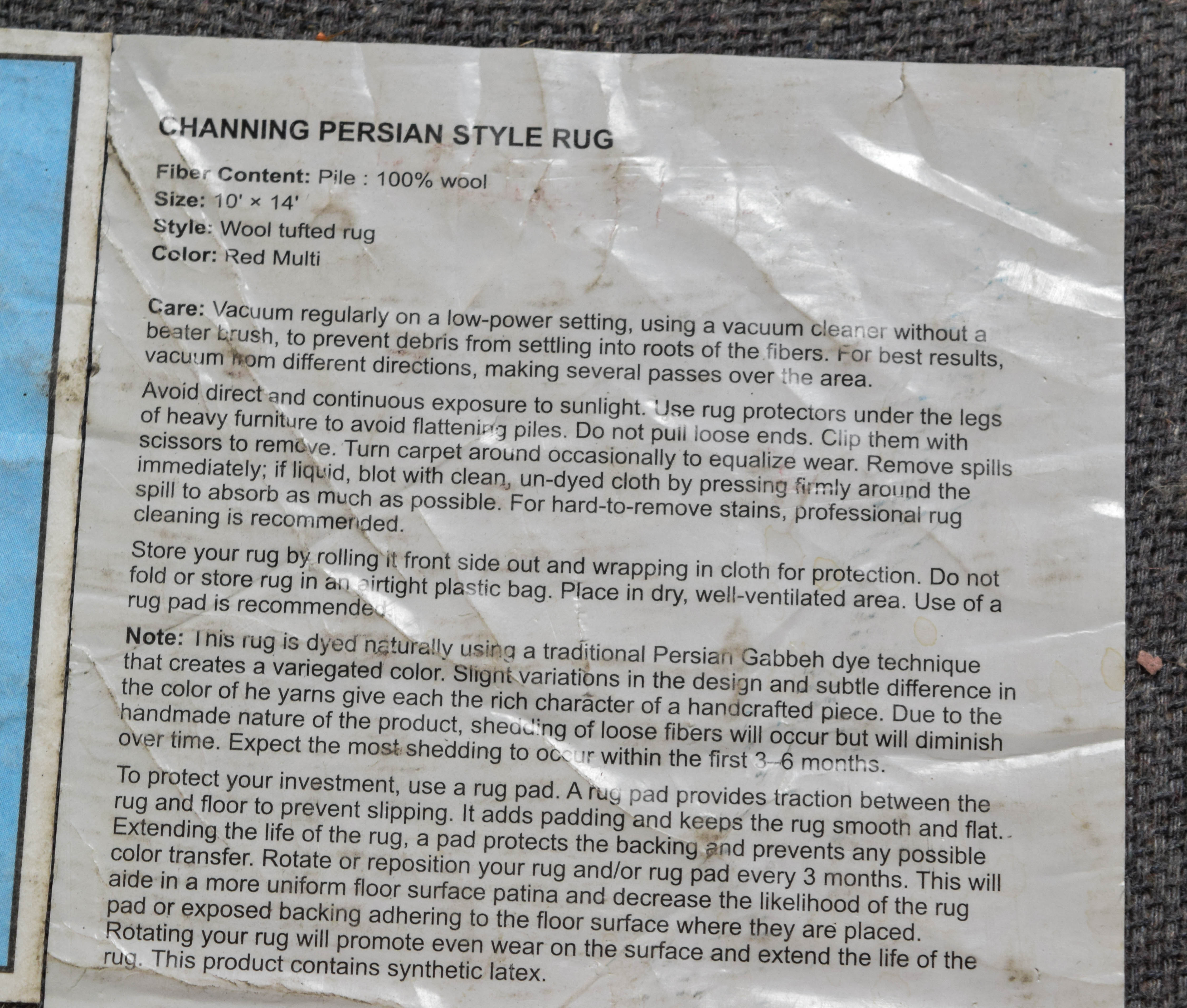 Pottery Barn "Channing " Persian Style Room Size Rug