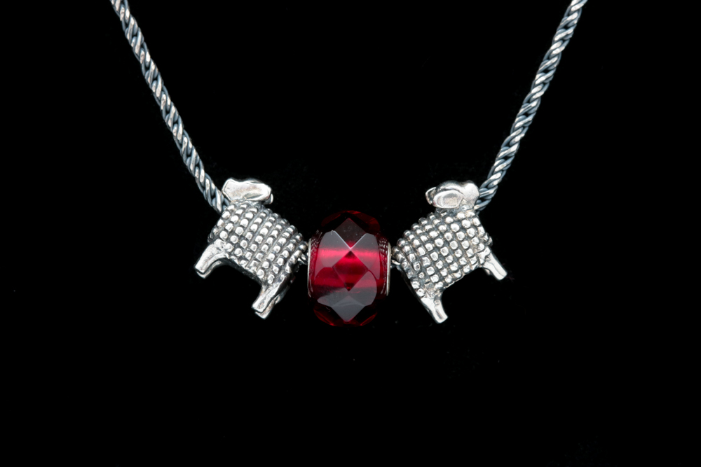 Sterling Silver and Glass Trollbeads Charm Necklace