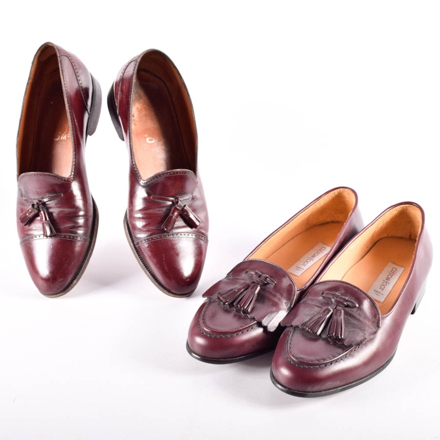 Men's Italian Leather Dress Shoes Featuring Salvatore Ferragamo