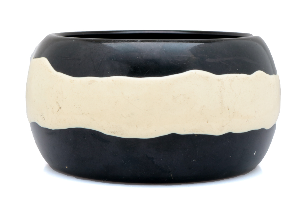 Wide Black and Cream Resin Bangle Bracelet
