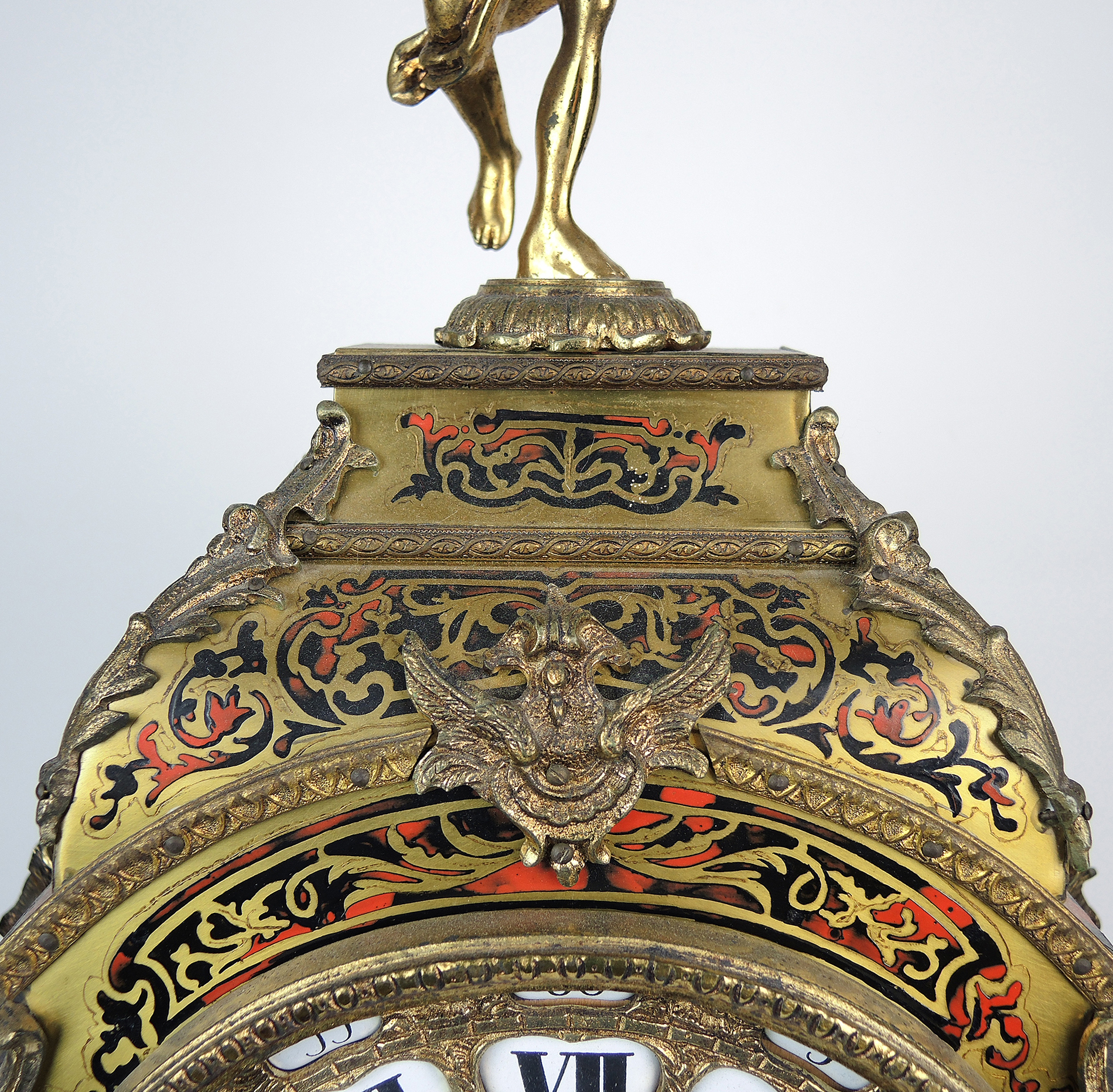 Large c. 1900 Antique French Boulle Mantel Clock