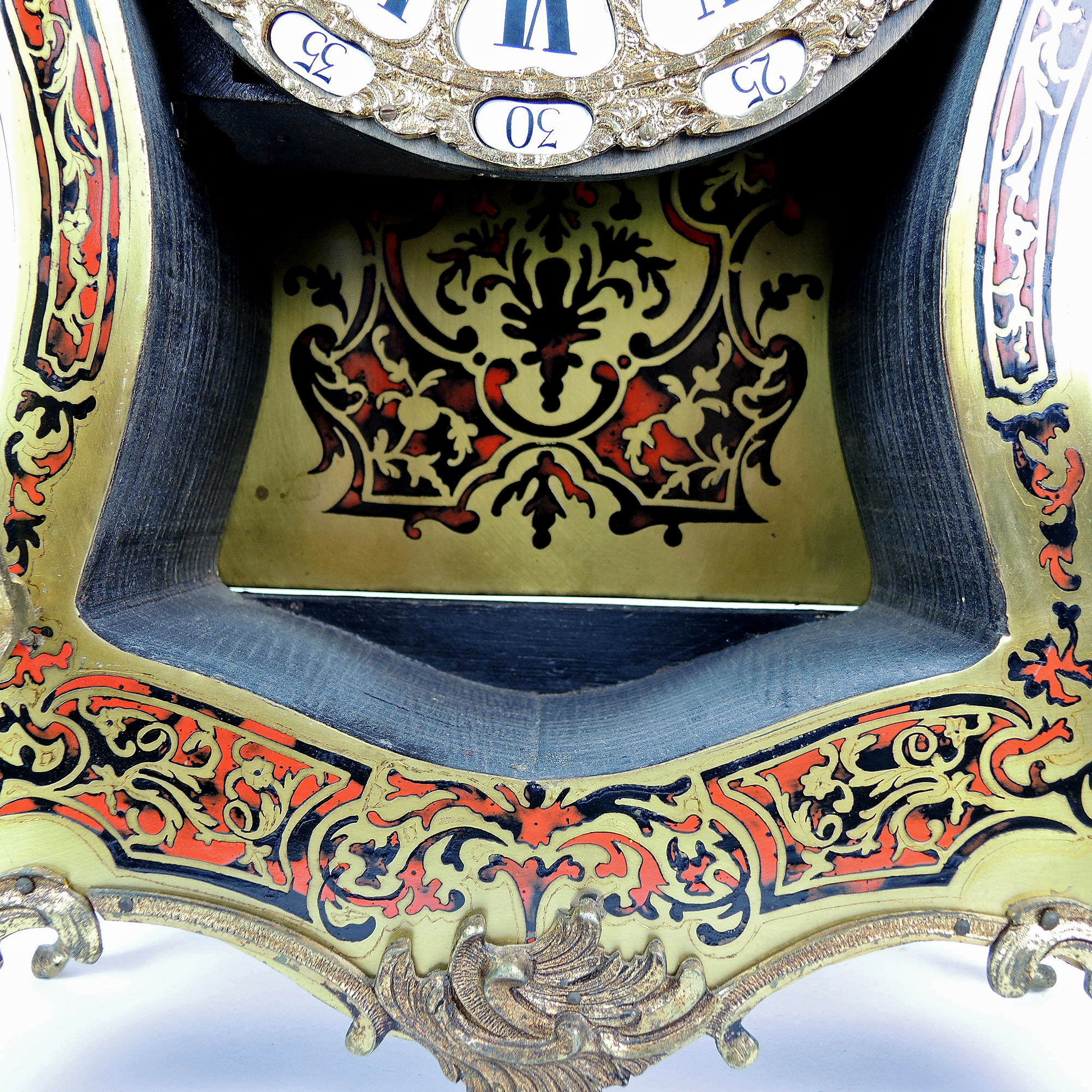 Large c. 1900 Antique French Boulle Mantel Clock