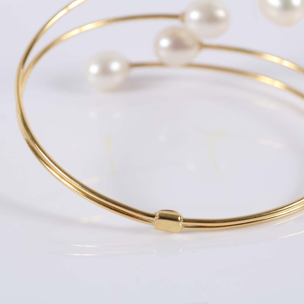 18K Yellow Gold Freshwater Pearl Bracelet