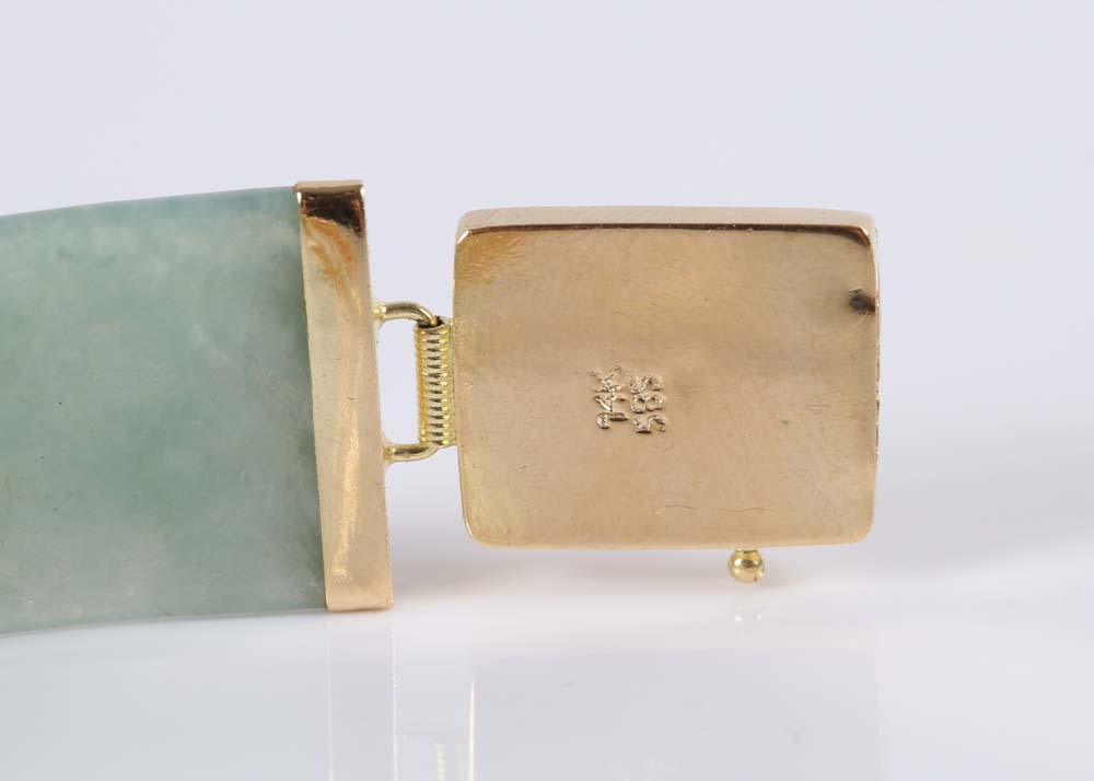 14K Yellow Gold Jadeite Bracelet