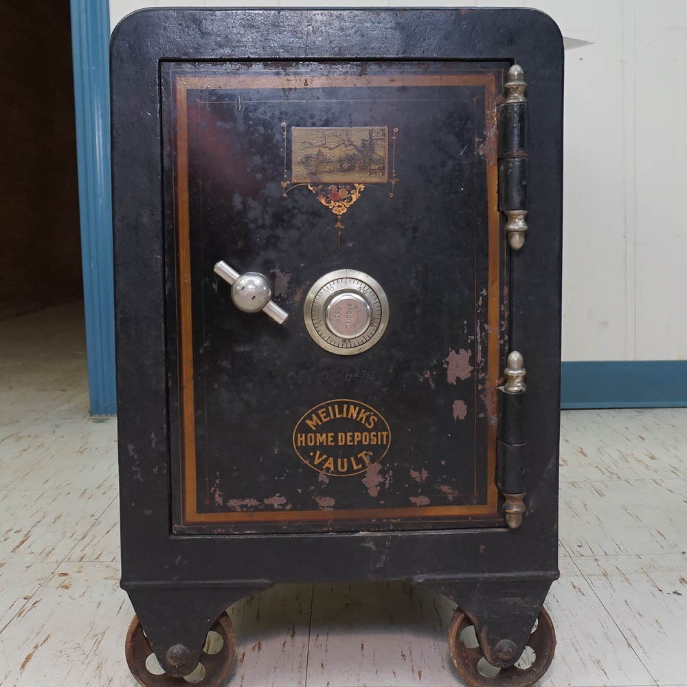 Antique Steel And Concrete Combination Safe